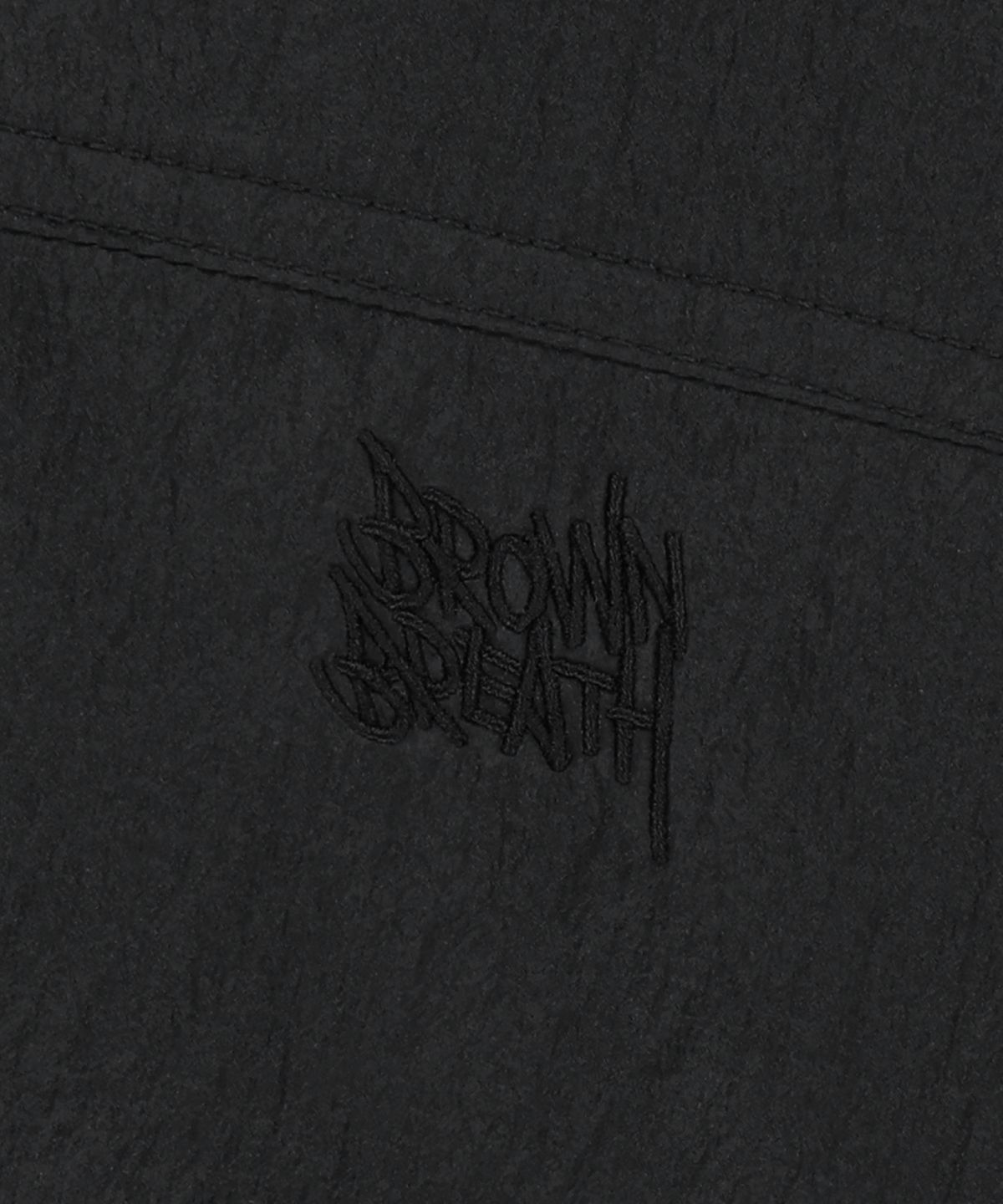 브라운브레스(BROWNBREATH) NYLON WASHER HOODED VEST - BLACK