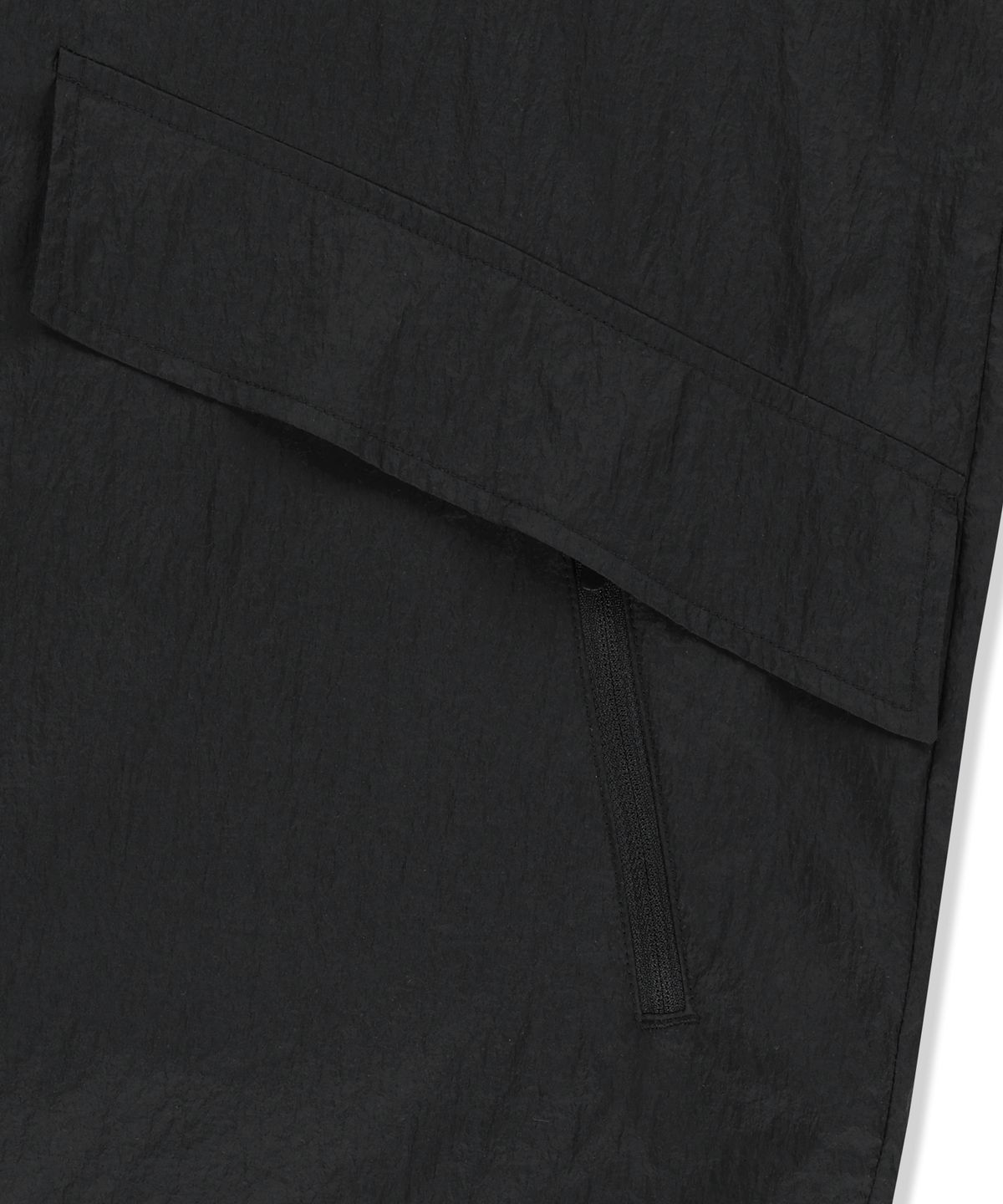 브라운브레스(BROWNBREATH) NYLON WASHER HOODED VEST - BLACK