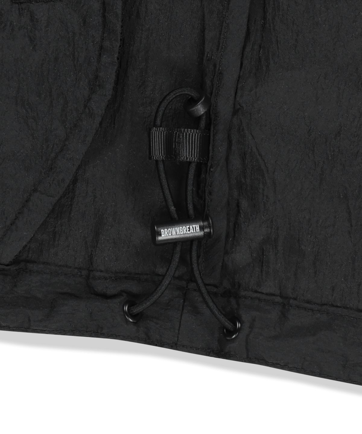 브라운브레스(BROWNBREATH) NYLON WASHER HOODED VEST - BLACK
