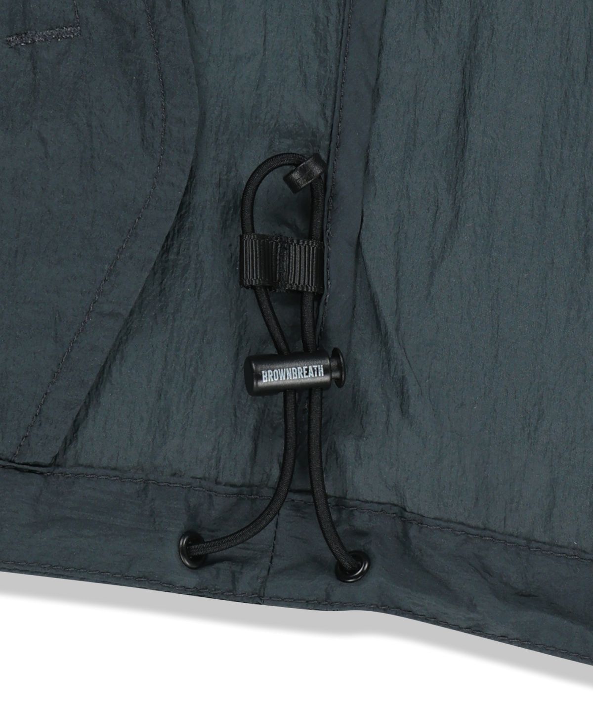 브라운브레스(BROWNBREATH) NYLON WASHER HOODED VEST - CHARCOAL