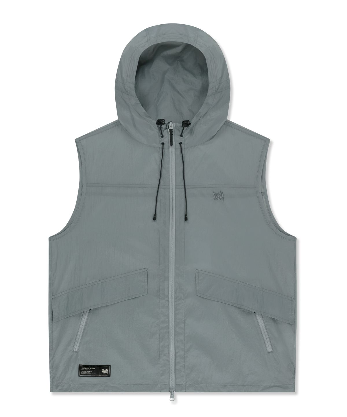 브라운브레스(BROWNBREATH) NYLON WASHER HOODED VEST - LIGHT GREY