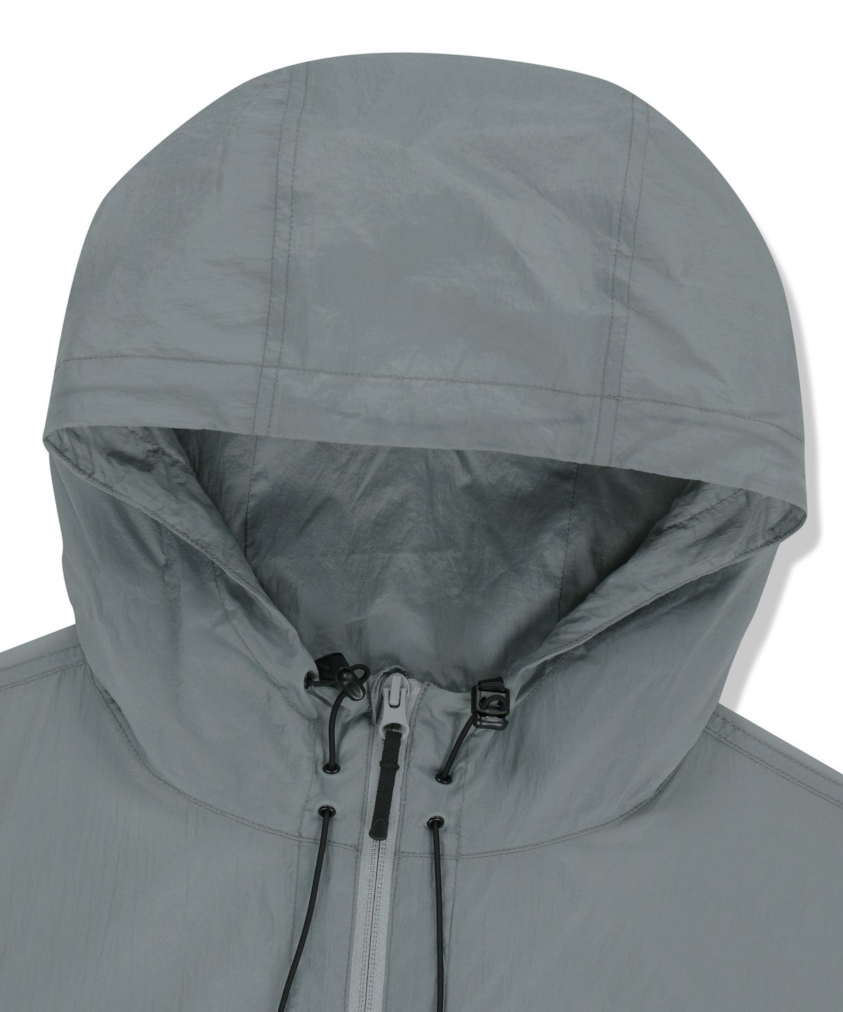 브라운브레스(BROWNBREATH) NYLON WASHER HOODED VEST - LIGHT GREY