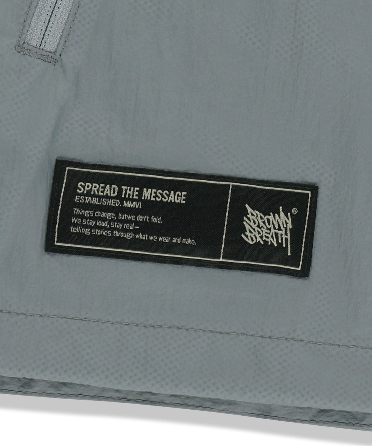 브라운브레스(BROWNBREATH) NYLON WASHER HOODED VEST - LIGHT GREY