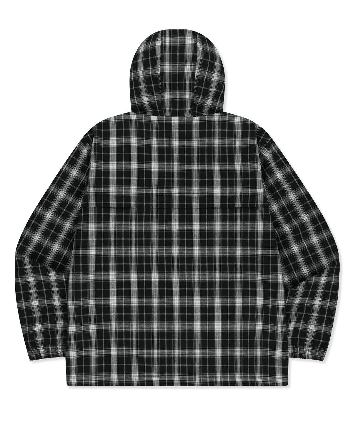 브라운브레스(BROWNBREATH) CHECK TAG HOOD ZIP UP SHIRTS - BLACK