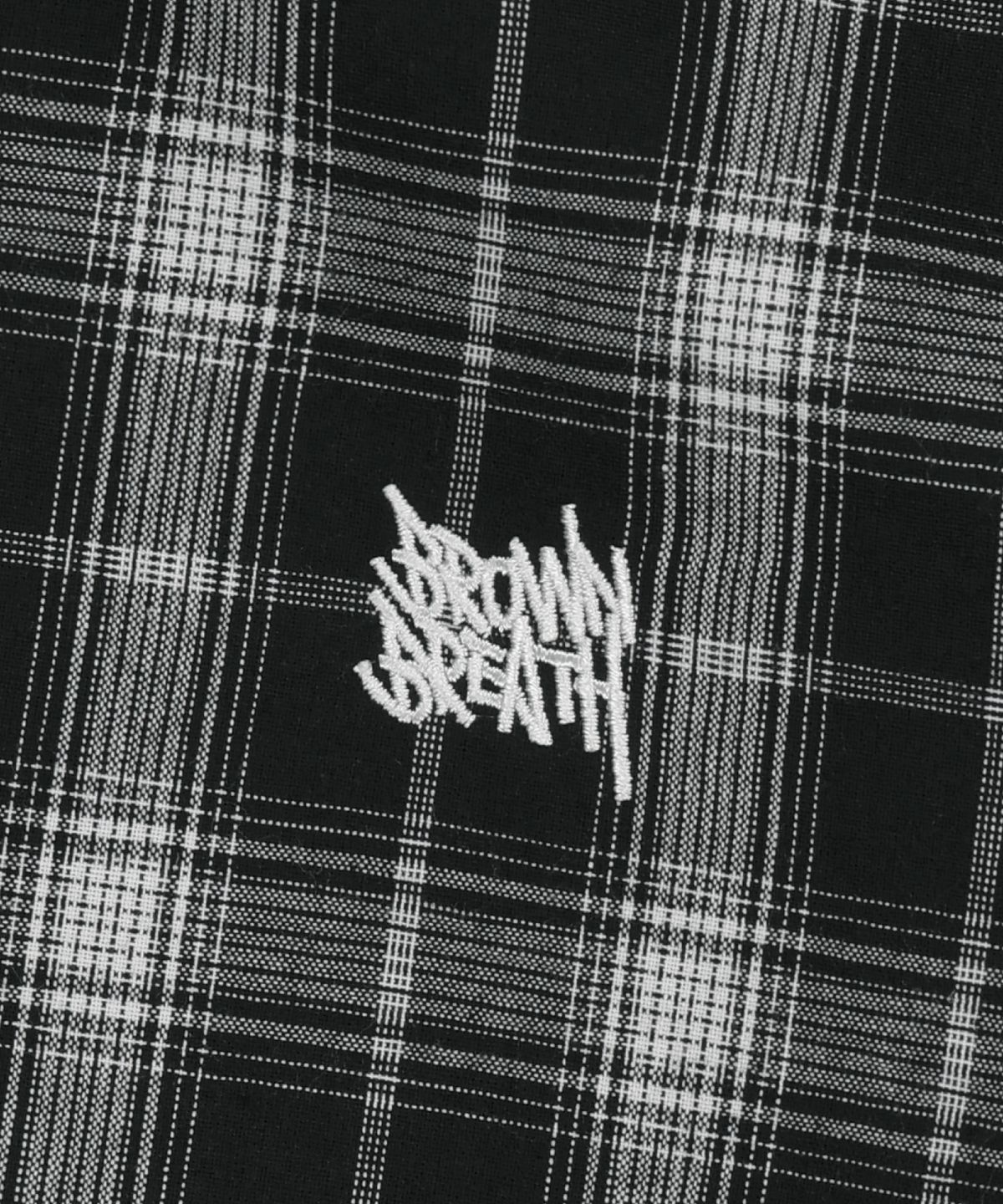 브라운브레스(BROWNBREATH) CHECK TAG HOOD ZIP UP SHIRTS - BLACK