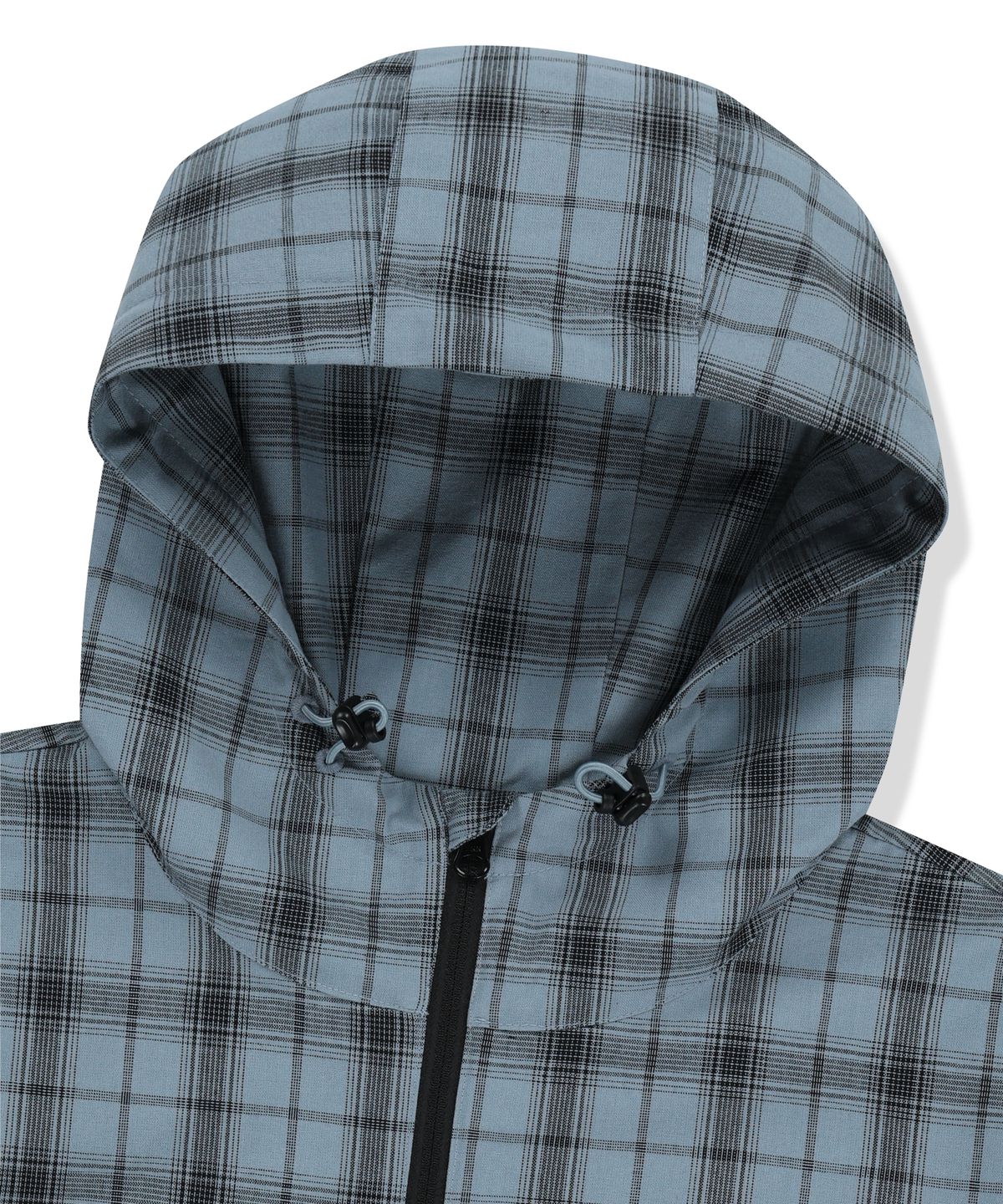 브라운브레스(BROWNBREATH) CHECK TAG HOOD ZIP UP SHIRTS - BLUE