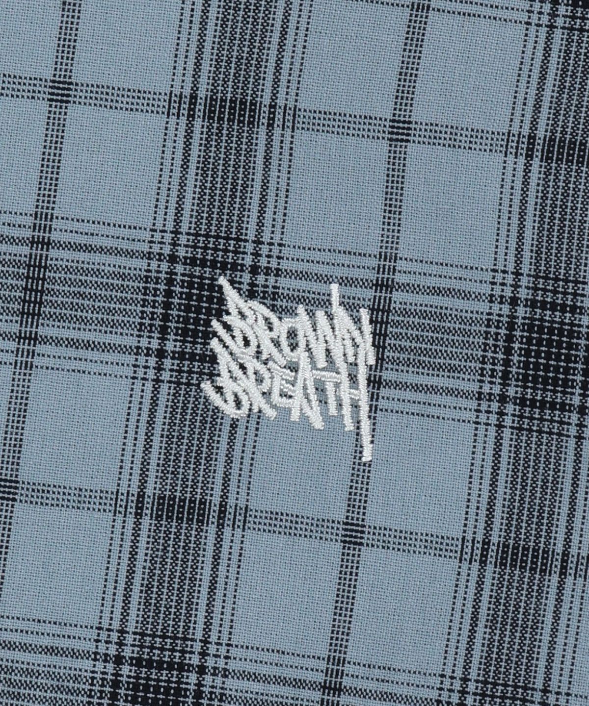 브라운브레스(BROWNBREATH) CHECK TAG HOOD ZIP UP SHIRTS - BLUE