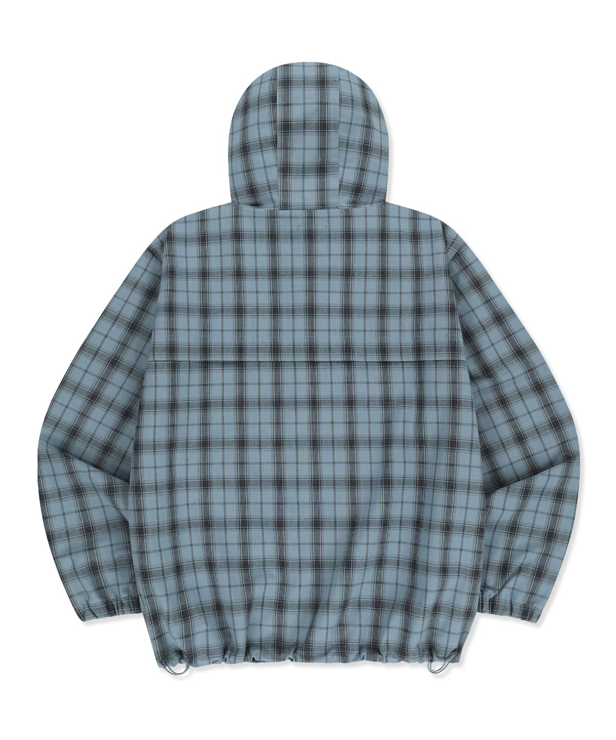 브라운브레스(BROWNBREATH) CHECK TAG HOOD ZIP UP SHIRTS - BLUE