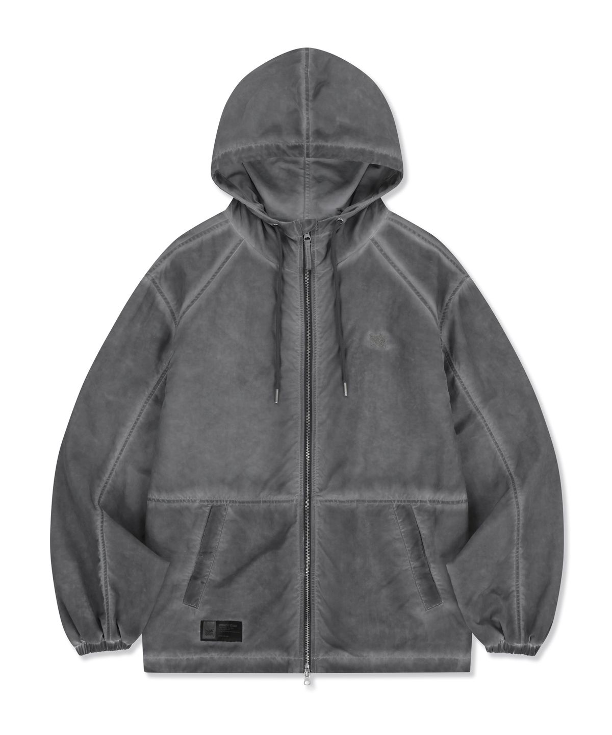 브라운브레스(BROWNBREATH) PIGMENT WASHED WINDBREAKER JACKET - CHARCOAL