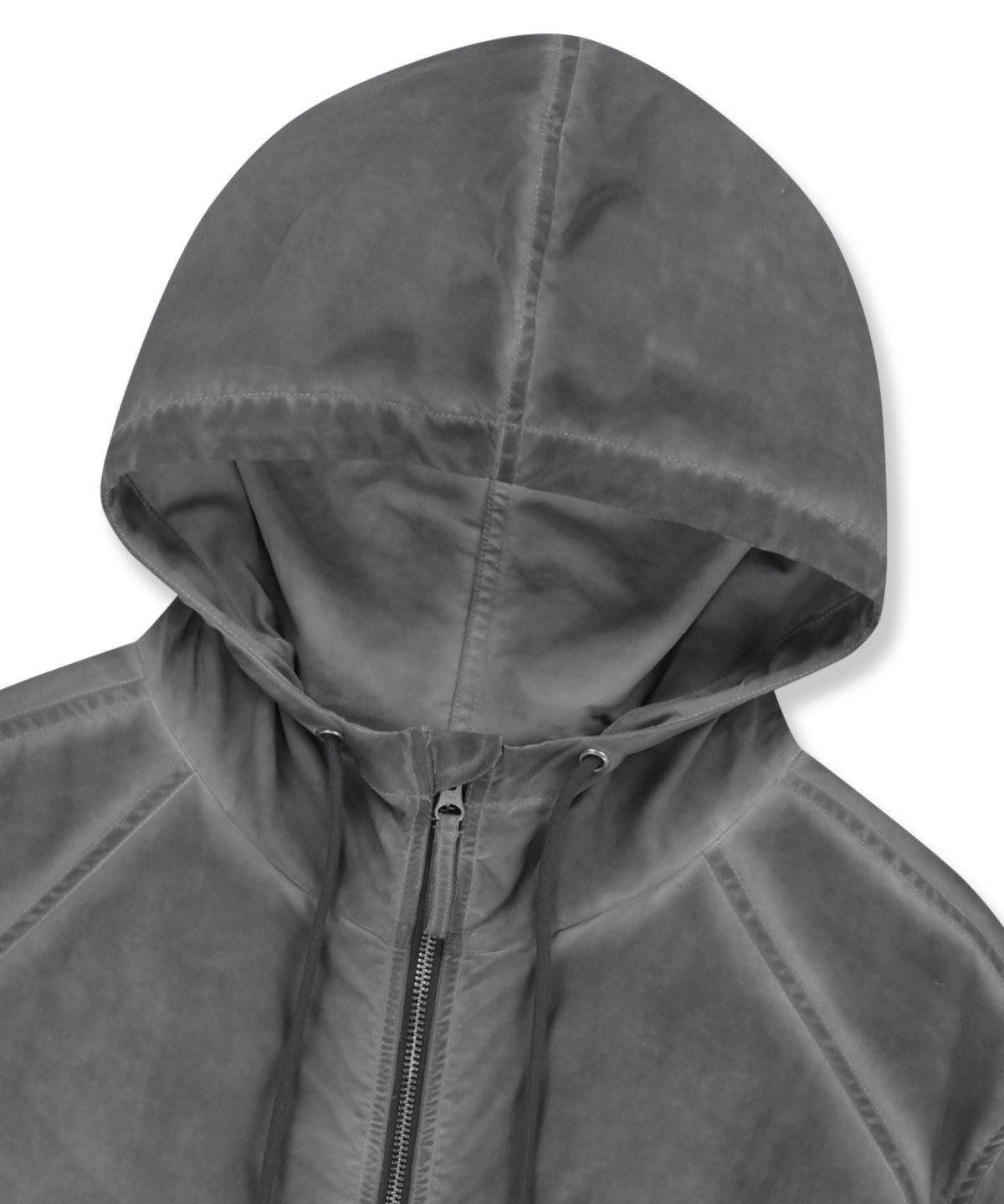 브라운브레스(BROWNBREATH) PIGMENT WASHED WINDBREAKER JACKET - CHARCOAL