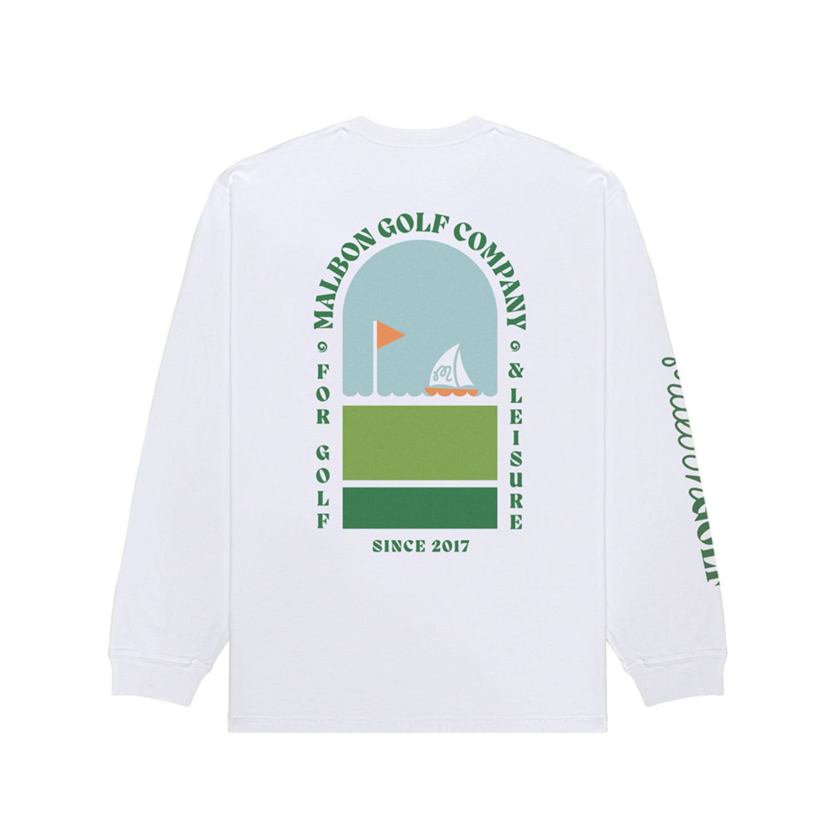 말본 골프(MALBON GOLF) [VACATION CLUB] 마리나 LS 티셔츠 WHITE (MAN)