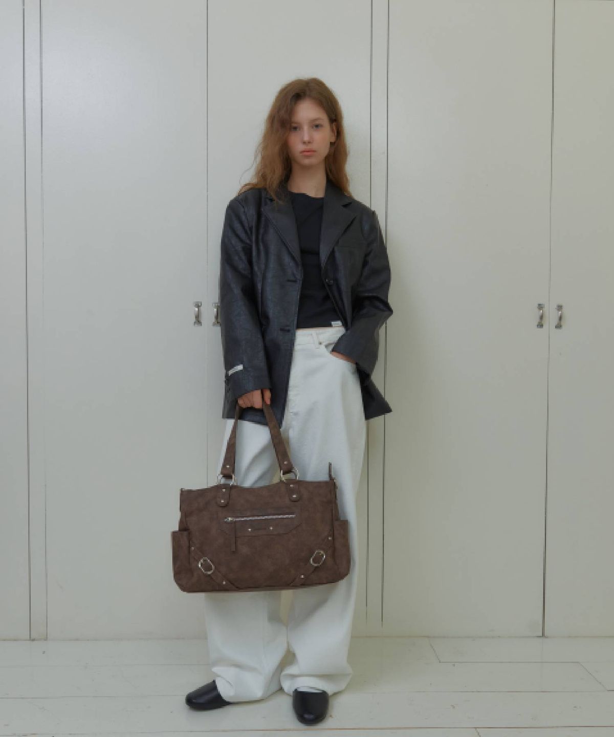 아노에틱(ANOETIC) ANC STUD  RING BAG_BROWN