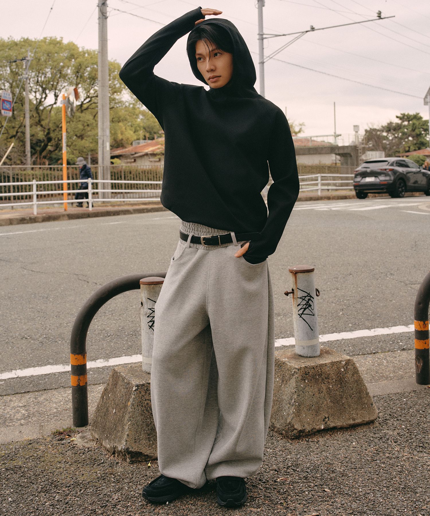 ずっと真夜中でいいのに　Docking Sweat Pants (Gray)　L MUSINSA | XERO Docking Sweat Pants [Melange Gray]