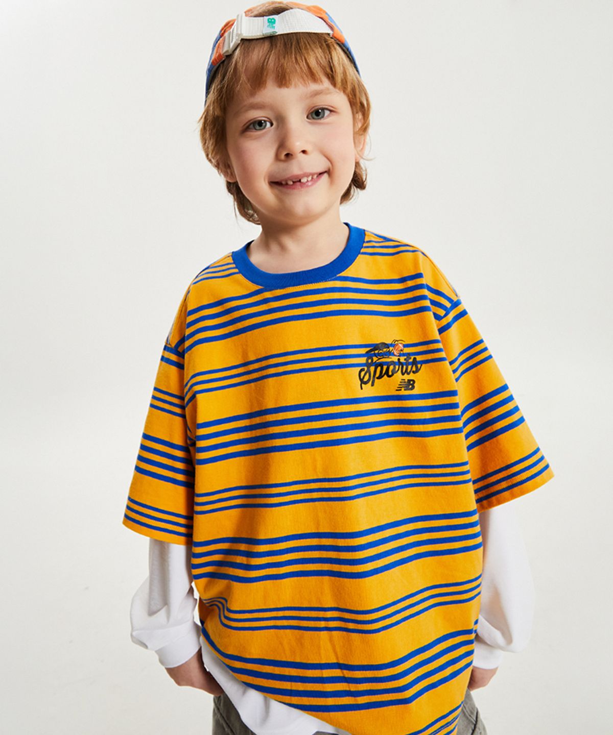 뉴발란스 키즈(NEWBALANCEKIDS) Ready Set Rugby_CP 스트라이프 티셔츠 NK9EG2412U30