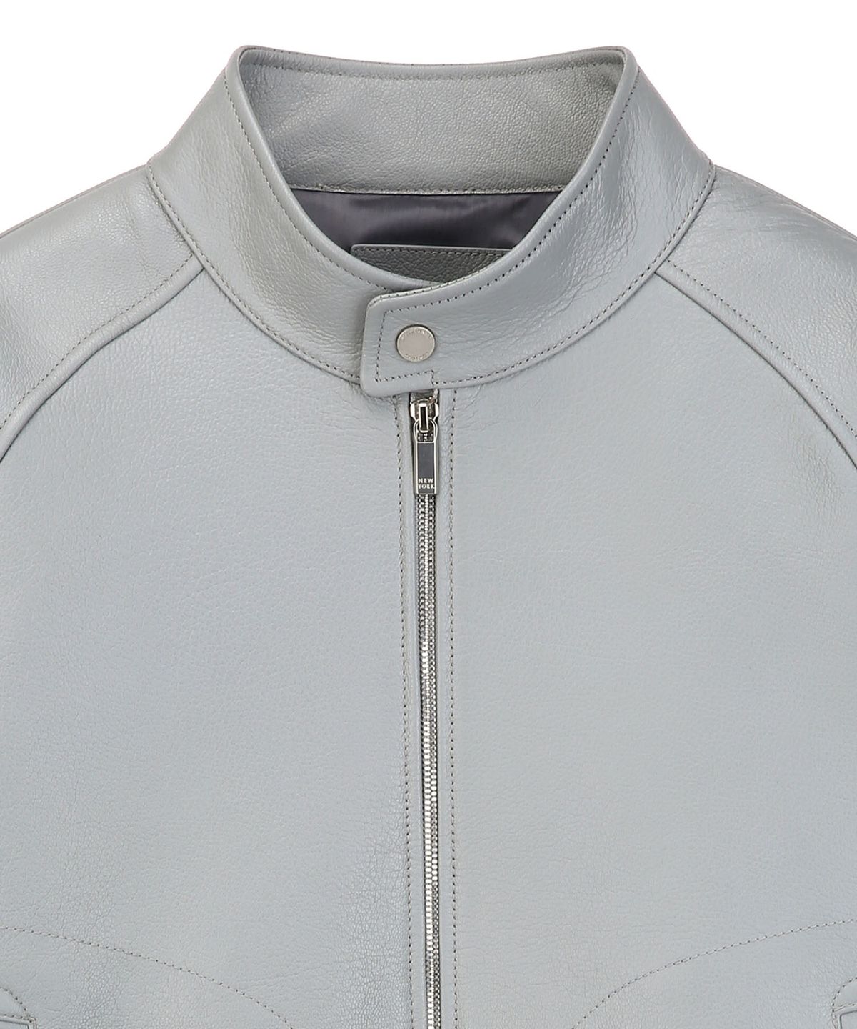 질스튜어트뉴욕 맨(JILLSTUART NEWYORK MEN) 레더 밴드넥 블루종 - 라이트그레이(JNJU6A202G1)