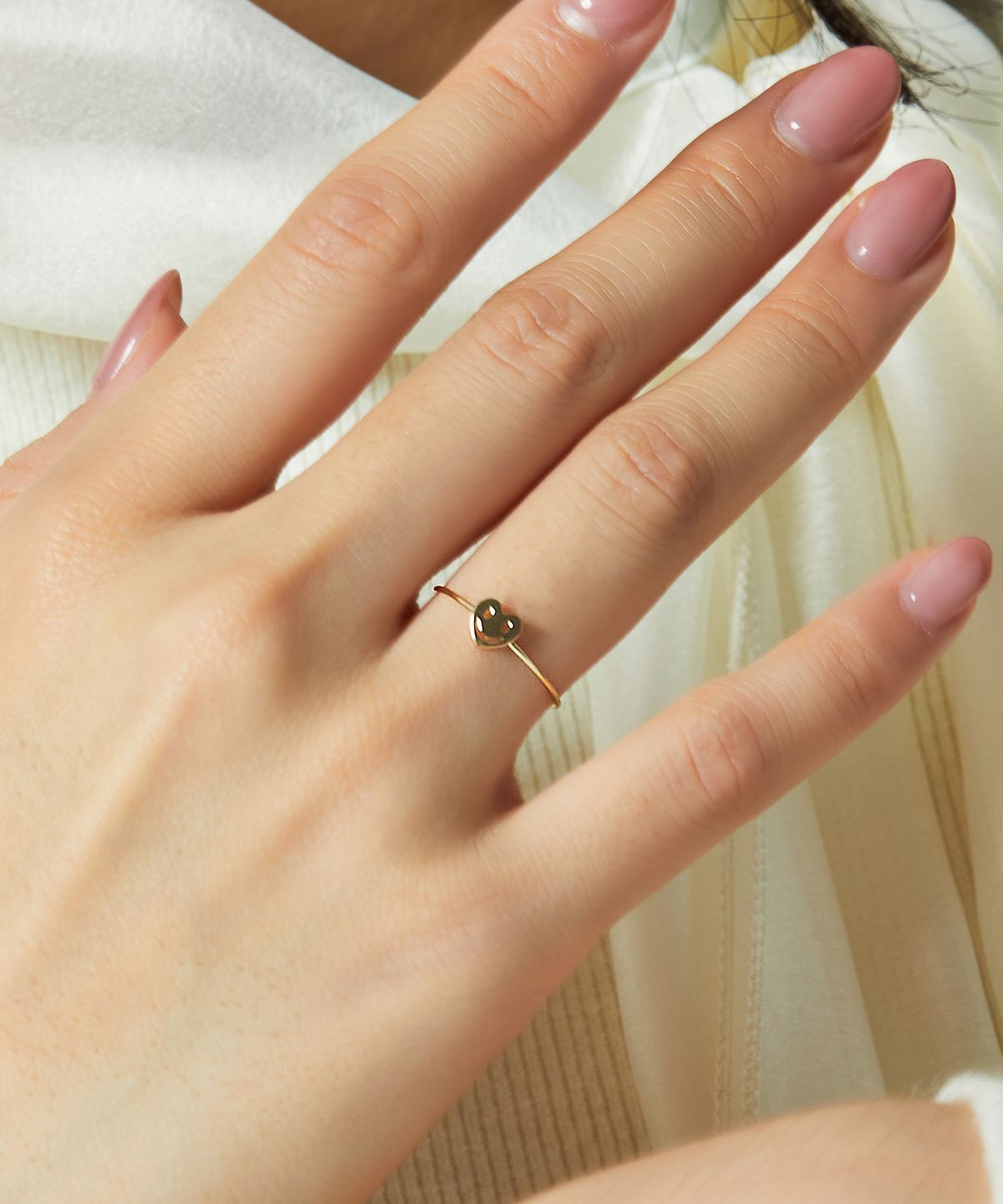 엘렌쥬얼리(HELENE JEWELRY) 14K 스마일 하트 미스 링 금 실 반지