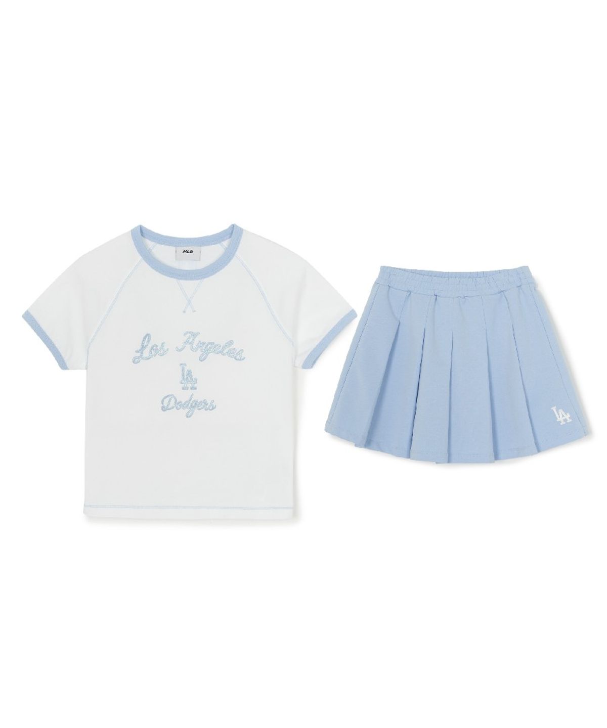 엠엘비 키즈(MLB KIDS) 스포티브 애슬레저 링거 티셔츠세트(여아) LA (L.Blue)