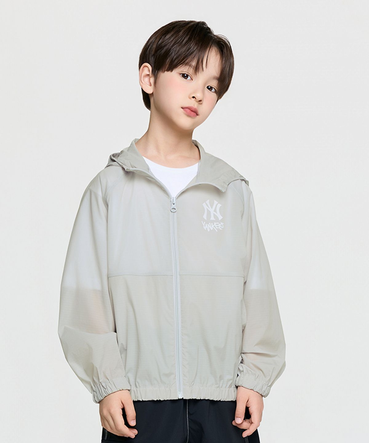 엠엘비 키즈(MLB KIDS) 스트릿 메가 립스탑 초경량 바람막이 NY (Grey)