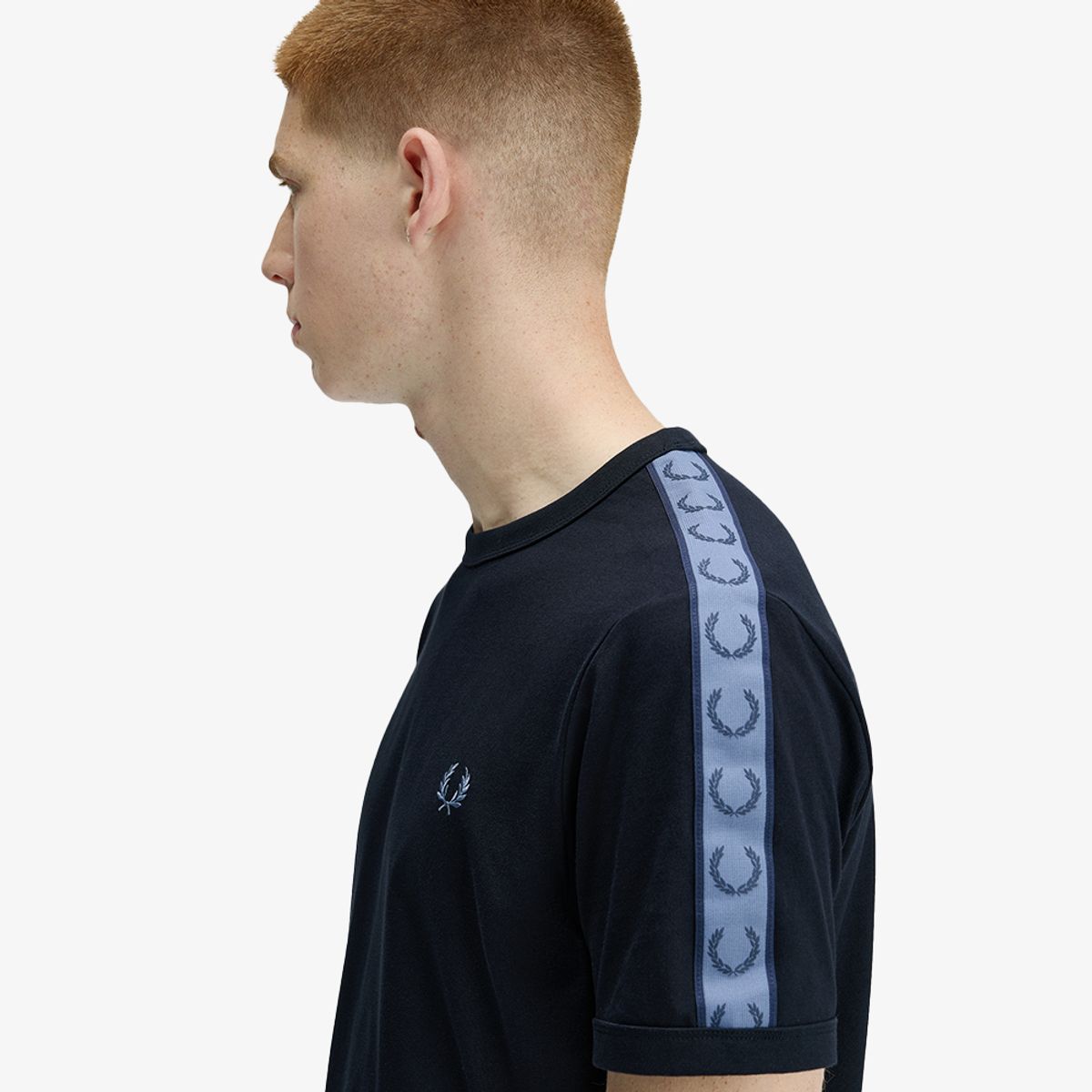 프레드페리(FRED PERRY) [Sport] 컨트라스트 테잎 링어 티셔츠 - 네이비/에이스블루 AFPM2614613-29B