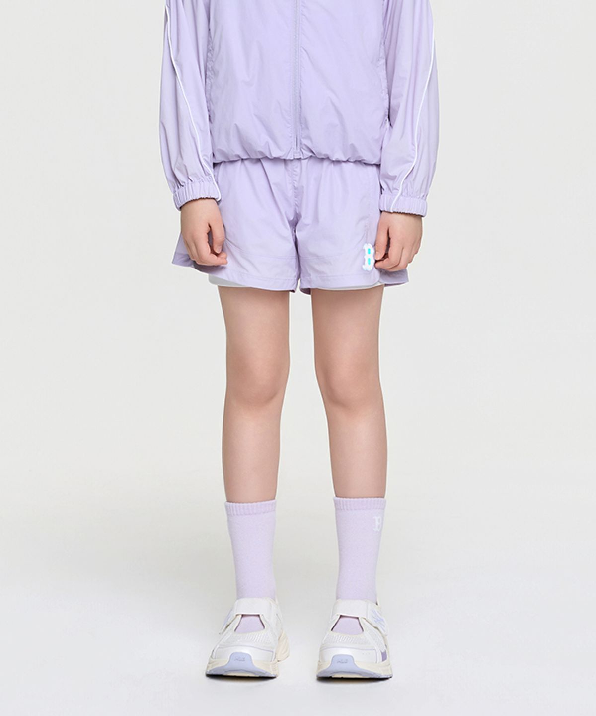 엠엘비 키즈(MLB KIDS) 걸즈 애슬레저 우븐 반바지(SET) BOS (Lavender)