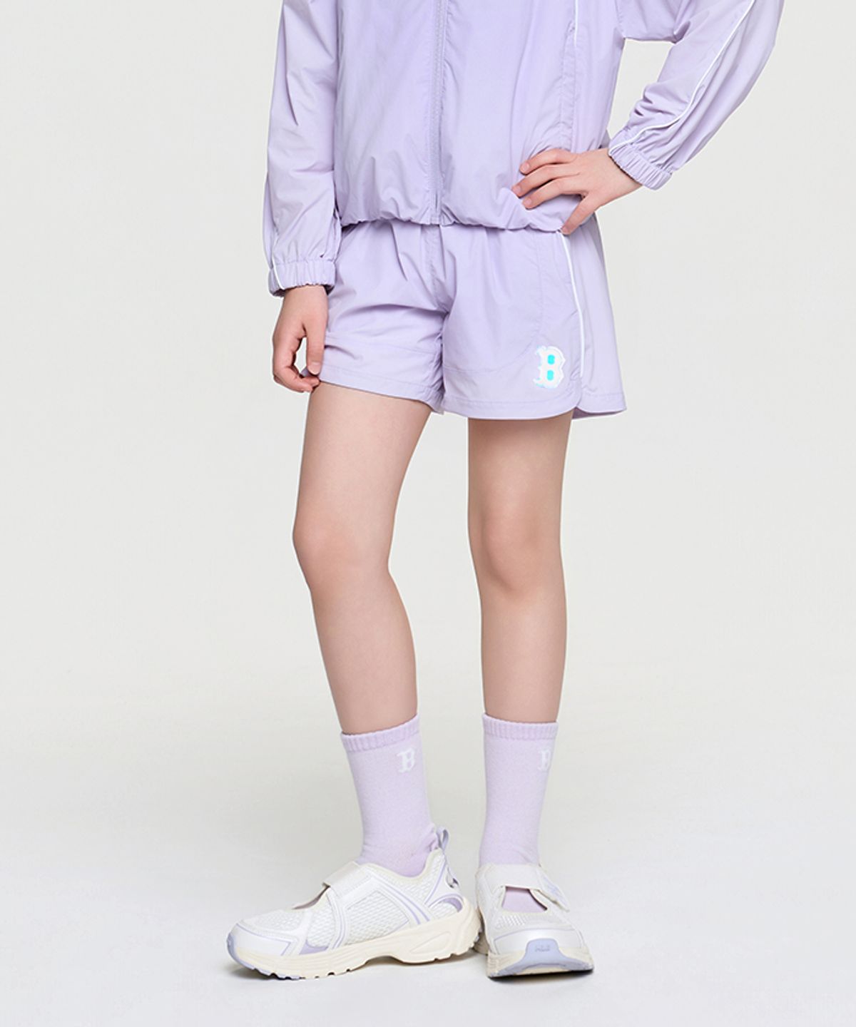 엠엘비 키즈(MLB KIDS) 걸즈 애슬레저 우븐 반바지(SET) BOS (Lavender)