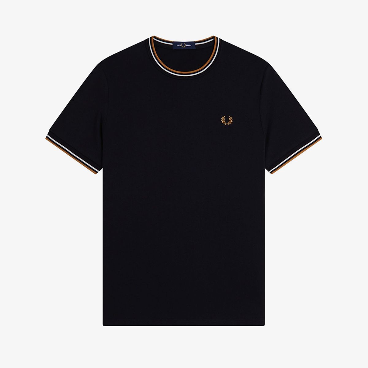 프레드페리(FRED PERRY) [Sharp] 트윈 팁 티셔츠 - 블랙/에크루/다크카라멜 AFPM2611588-P69