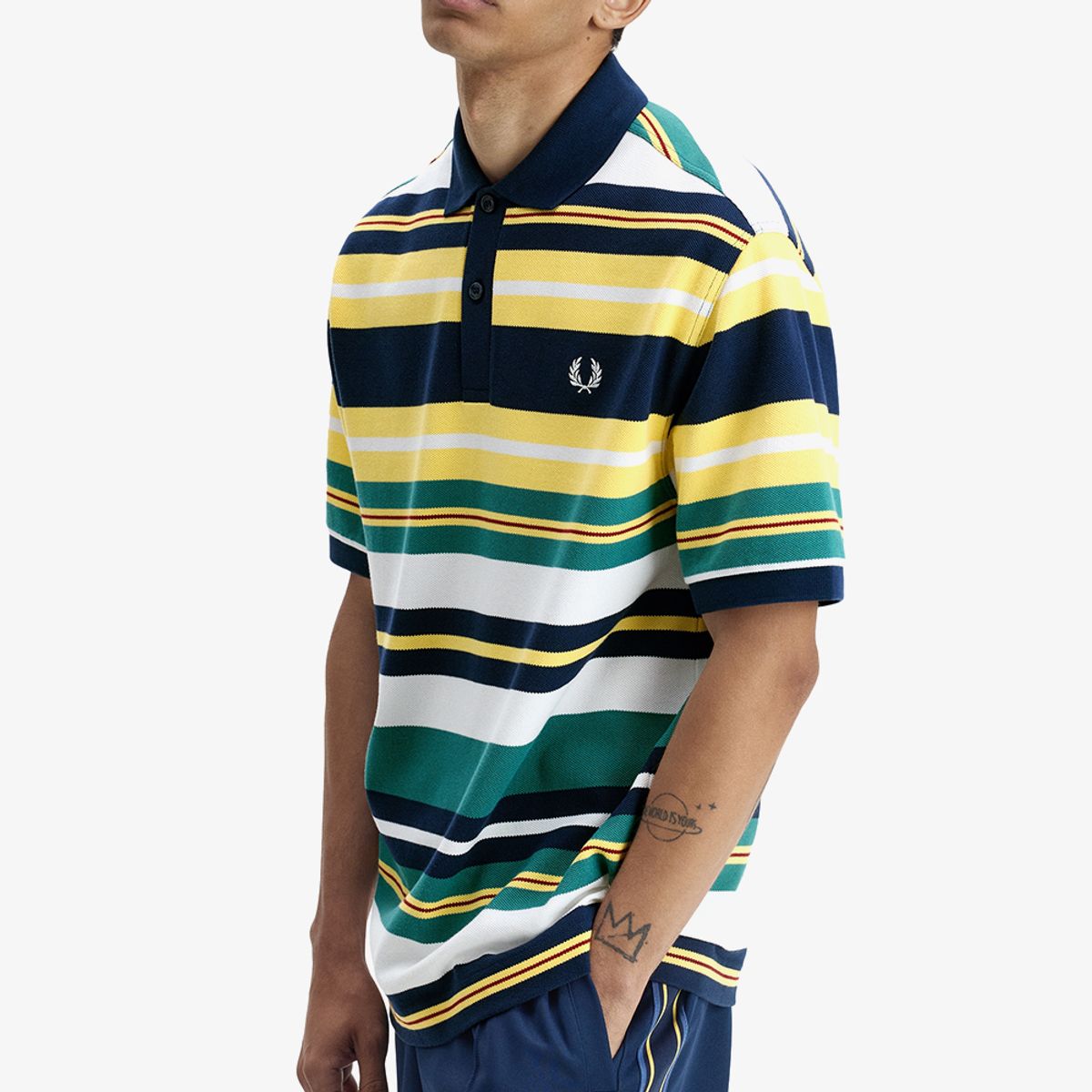 프레드페리(FRED PERRY) [Sport] 스트라이프 릴랙스드 폴로 셔츠 - 레몬 발리 AFPM2612423-26A