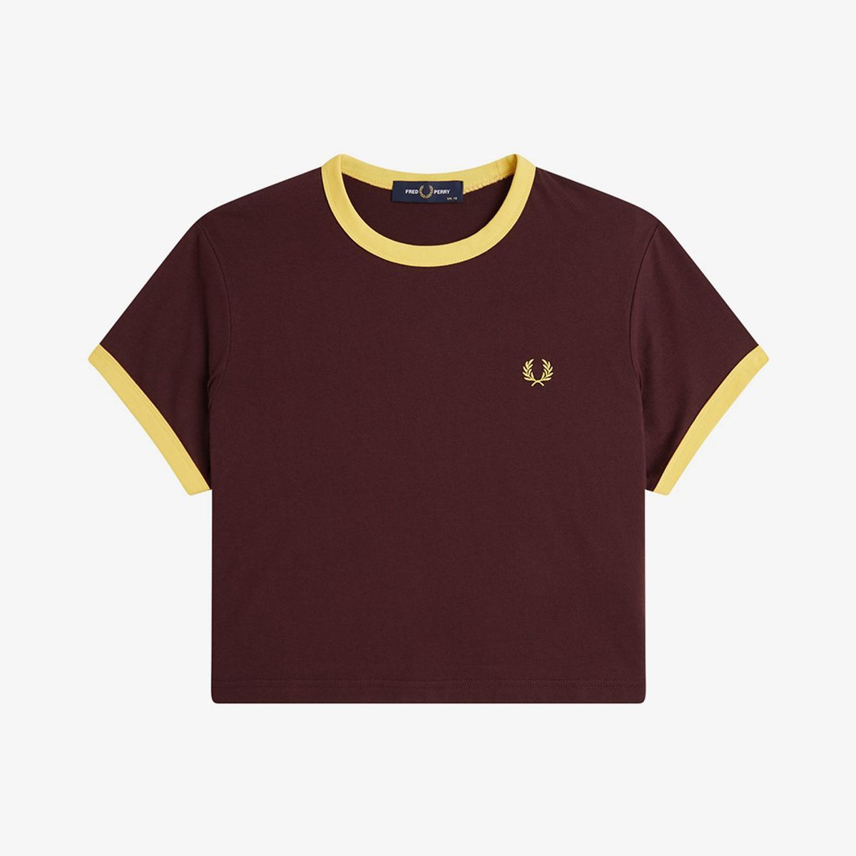 프레드페리(FRED PERRY) [womens] 크롭 링어 티셔츠 - 옥스 블러드 AFPF2619163-597