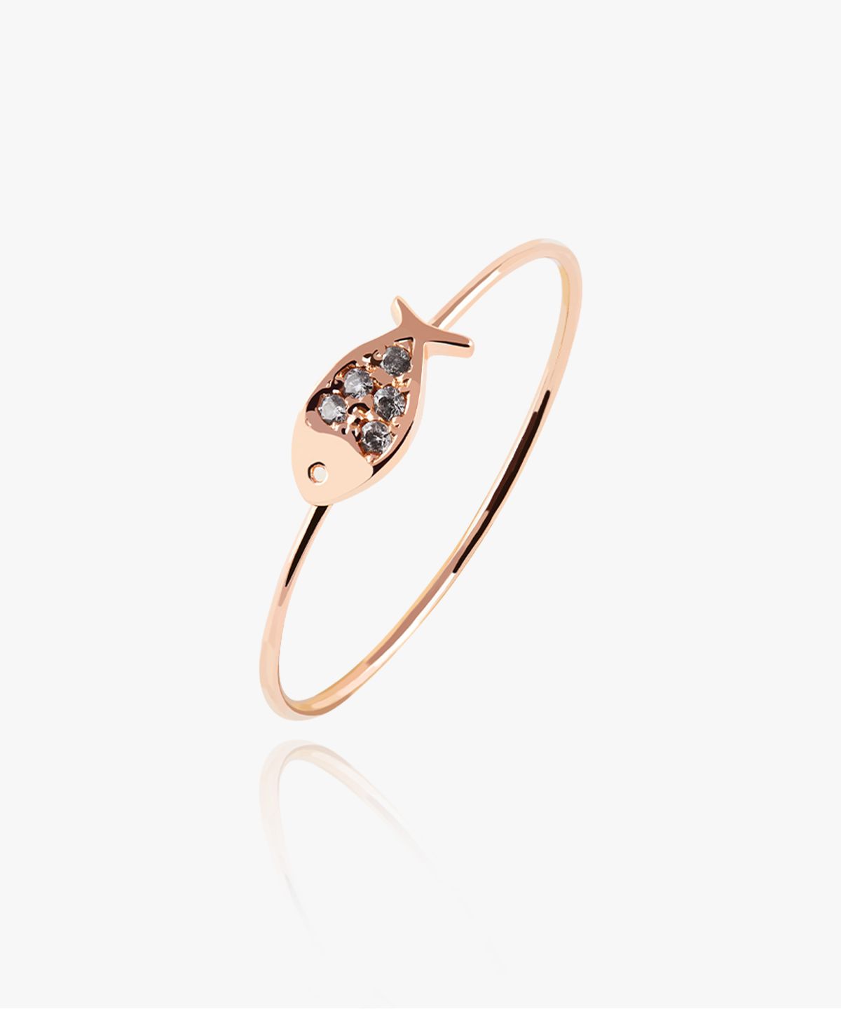 엘렌쥬얼리(HELENE JEWELRY) 14K 다비 큐빅 물고기 미스 링 금 실 반지