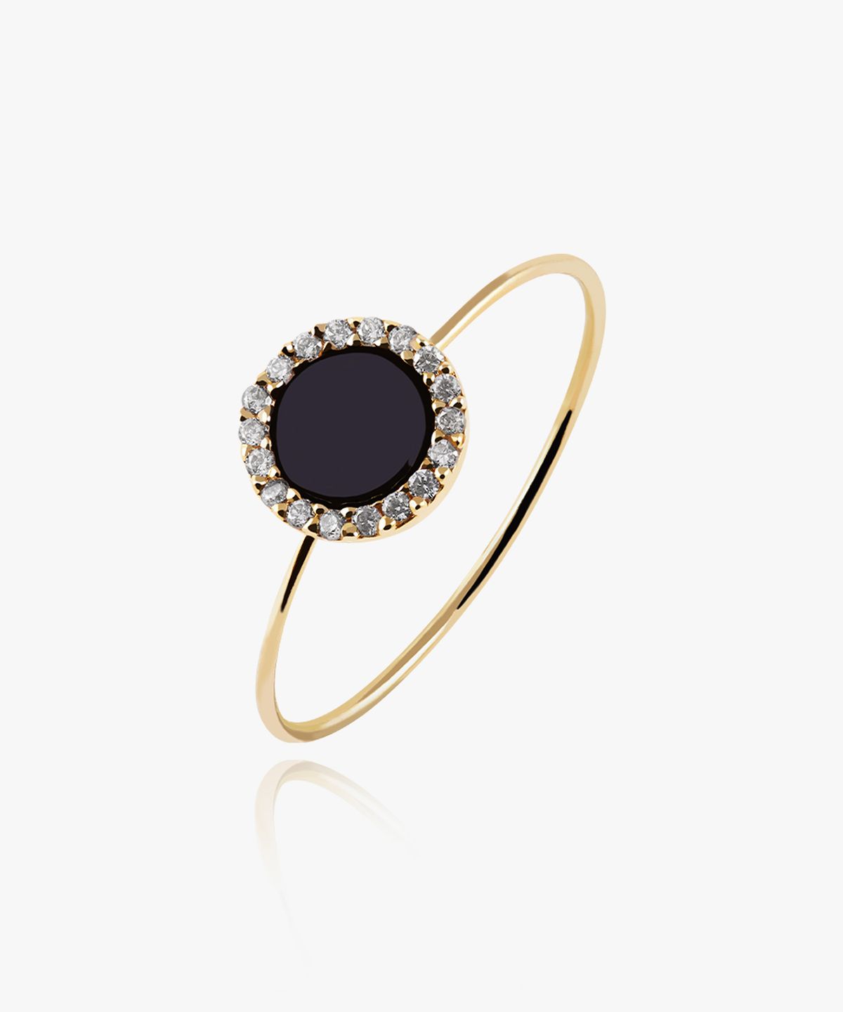 엘렌쥬얼리(HELENE JEWELRY) 14K 블랙 오닉스 서클 미스 링 금 실 반지