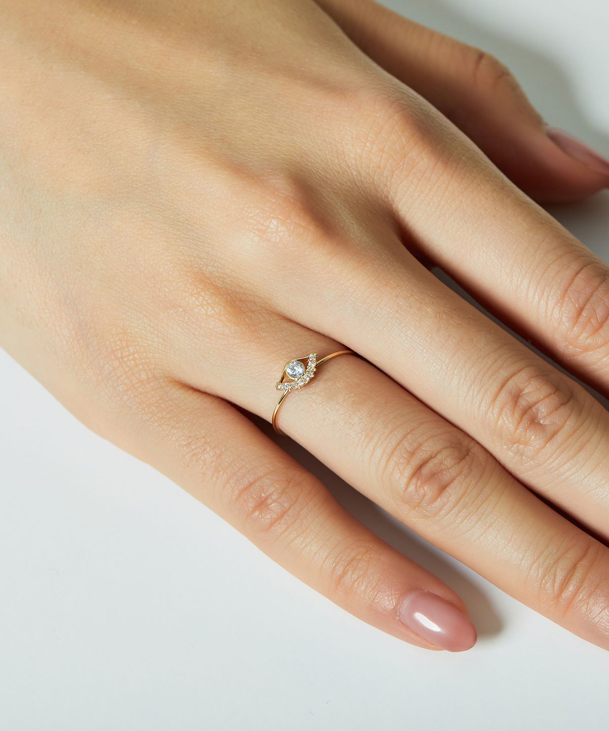 엘렌쥬얼리(HELENE JEWELRY) 14K 뷰티 아이 큐빅 미스 링 금 실 반지