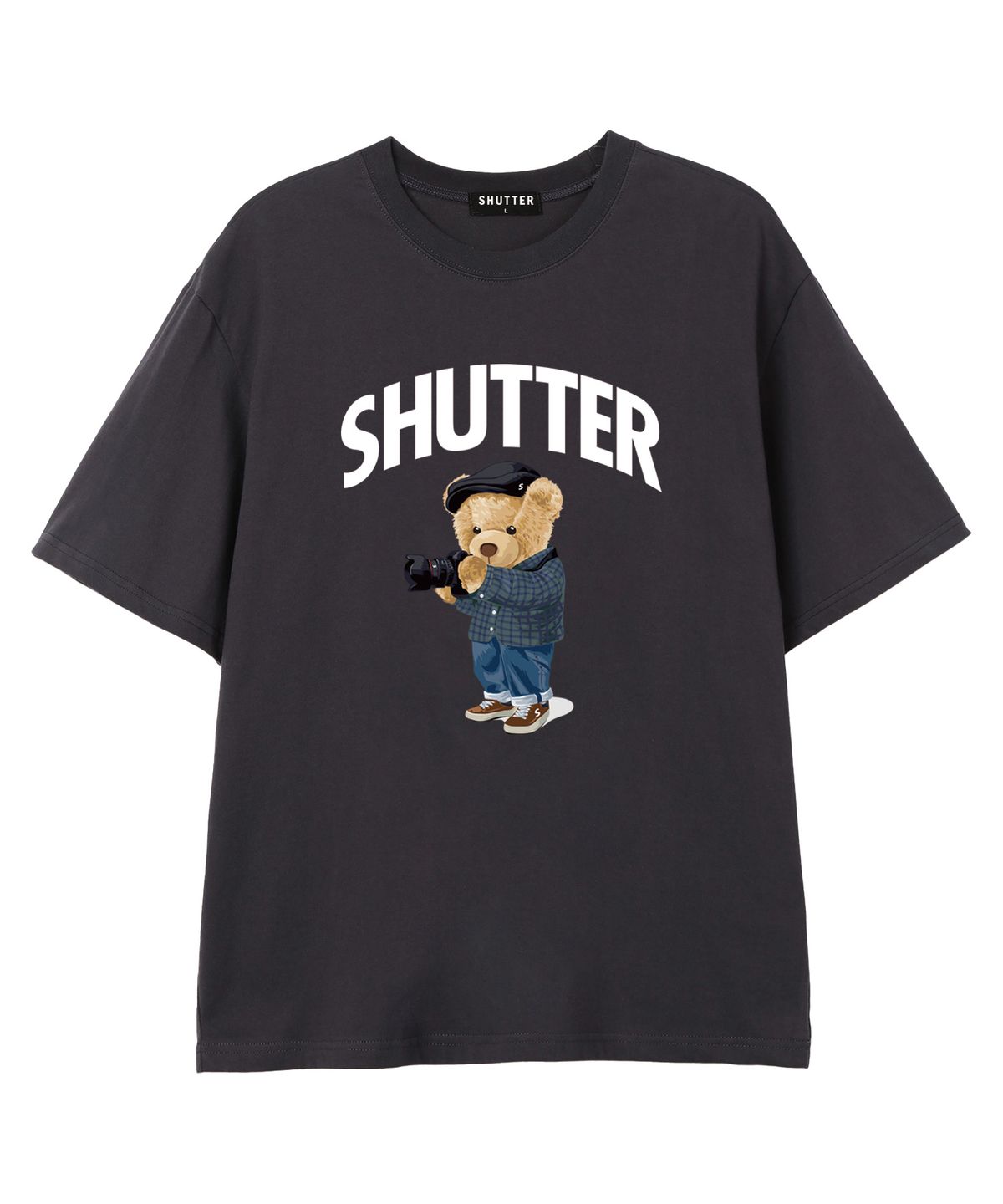 셔터(SHUTTER) CAMERA BEAR 반팔 티셔츠 (SS035) 차콜