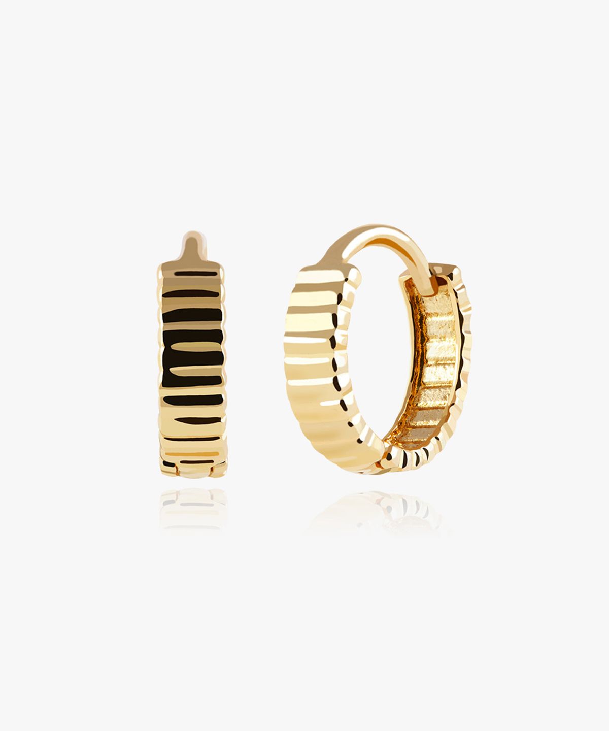 엘렌쥬얼리(HELENE JEWELRY) 14K 이반 컷팅 원터치 금 귀걸이