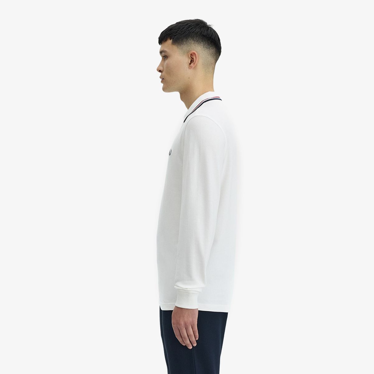 프레드페리(FRED PERRY) [M3636] 롱슬리브 트윈 팁 프레드페리 셔츠 - 스노우화이트/번트레드/네이비 AFPM2G93636-T60
