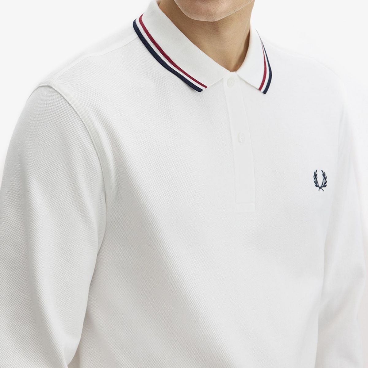 프레드페리(FRED PERRY) [M3636] 롱슬리브 트윈 팁 프레드페리 셔츠 - 스노우화이트/번트레드/네이비 AFPM2G93636-T60