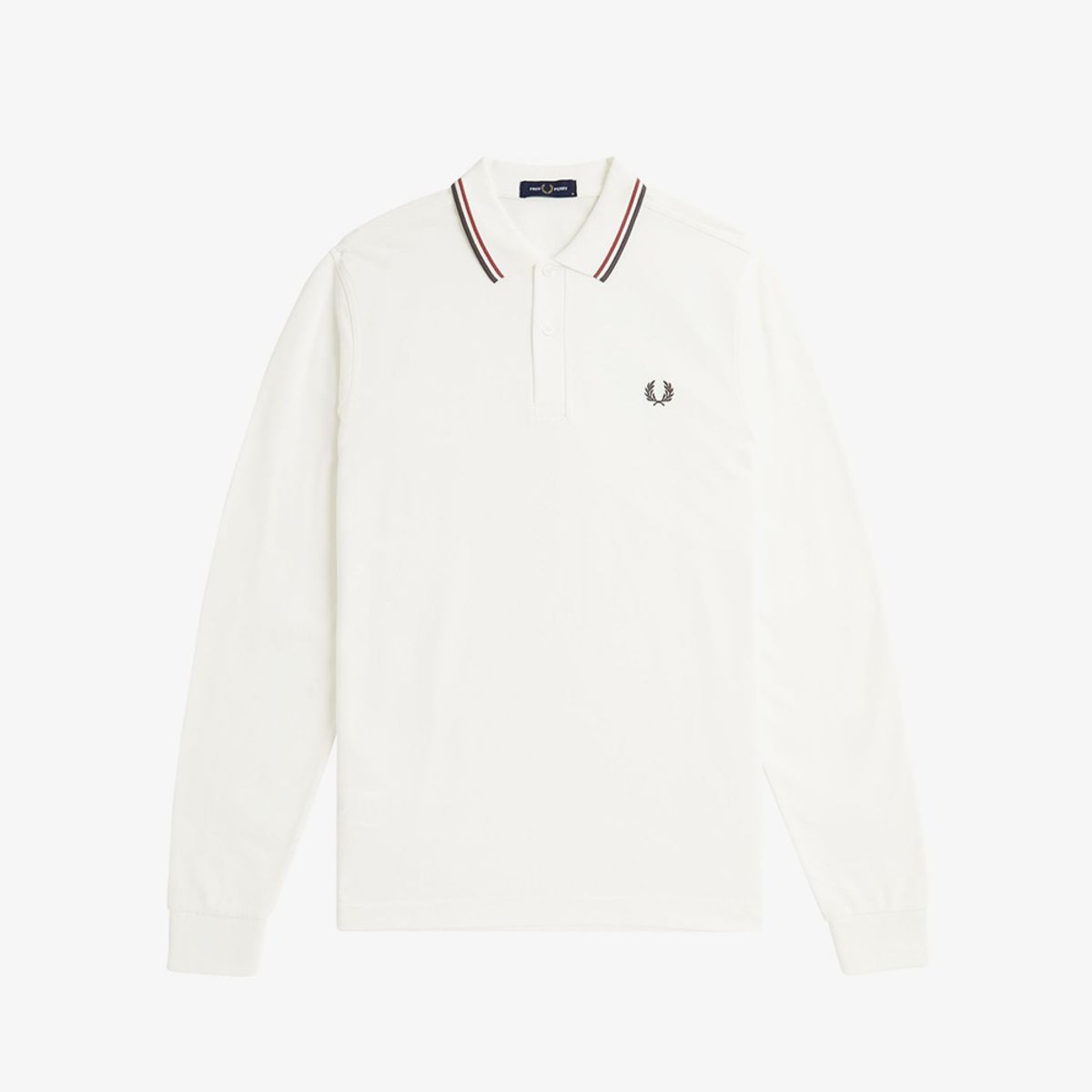 프레드페리(FRED PERRY) [M3636] 롱슬리브 트윈 팁 프레드페리 셔츠 - 스노우화이트/번트레드/네이비 AFPM2G93636-T60