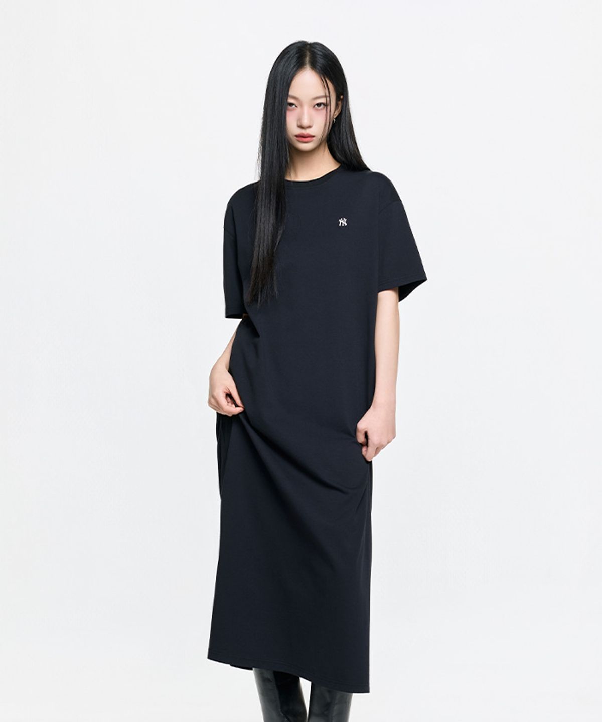 엠엘비(MLB) 여성 베이직 롱 원피스 NY (Black)