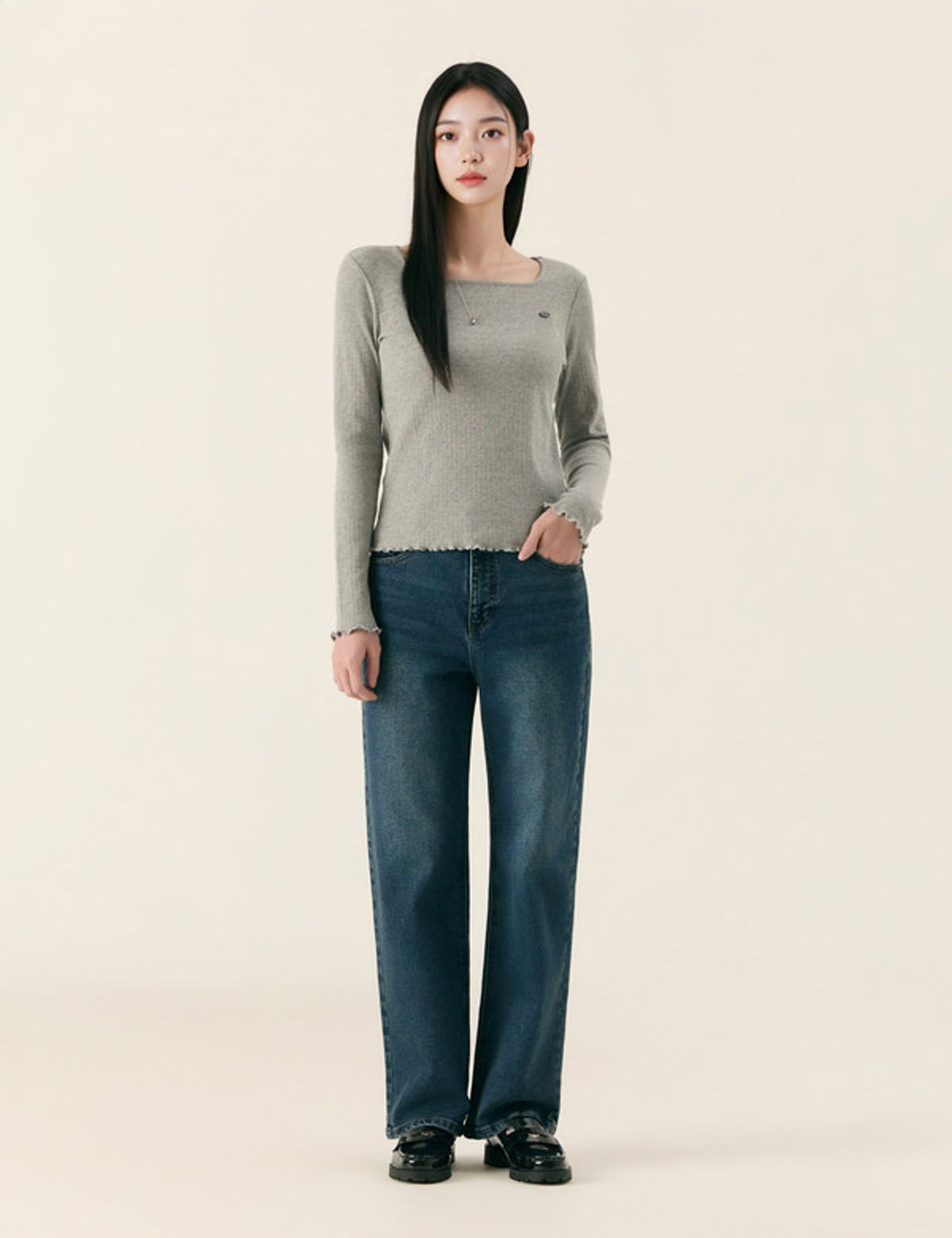 로엠(ROEM) 스트레이트 데님_RMTJG23G13