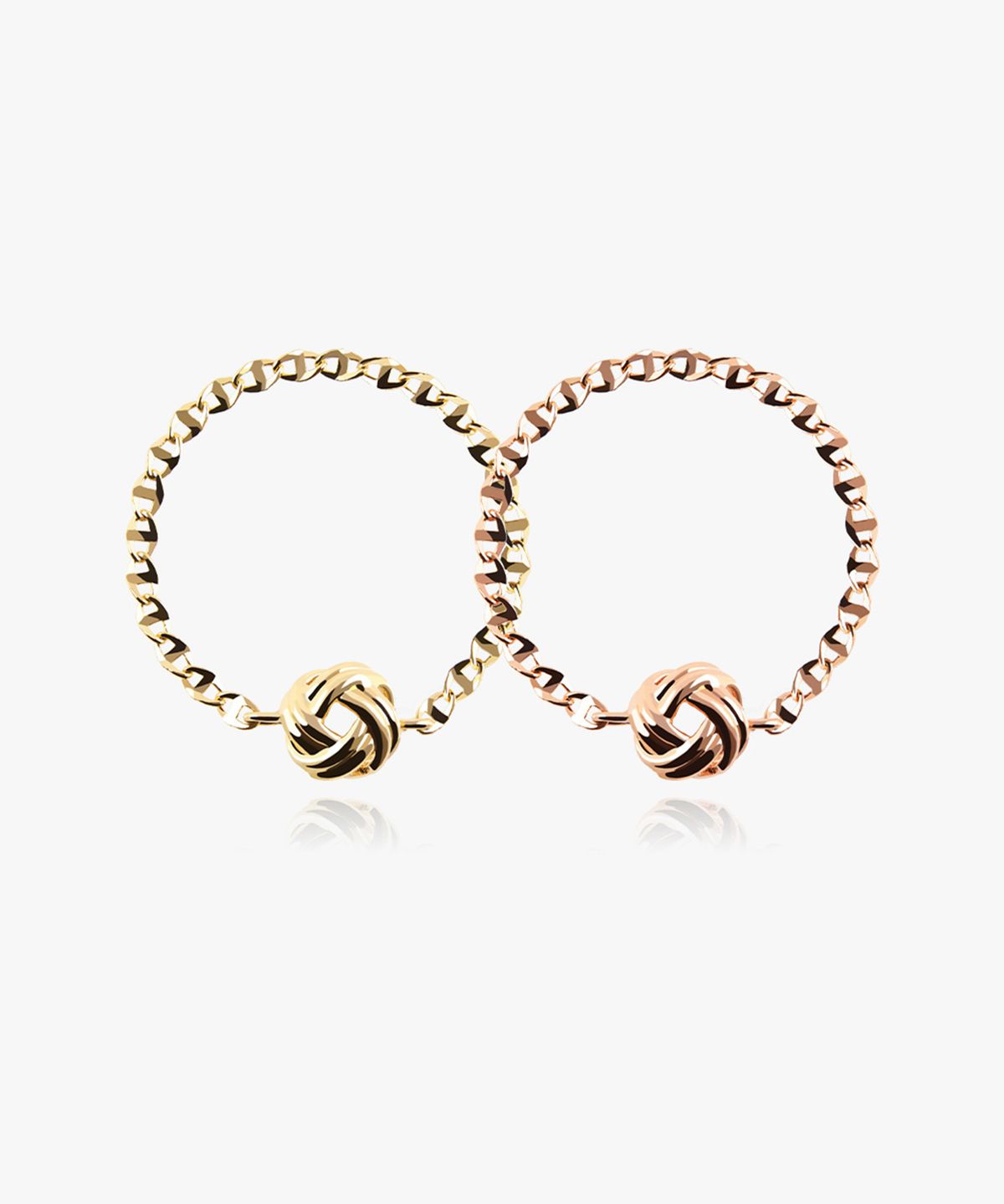 엘렌쥬얼리(HELENE JEWELRY) 14K 스케인 참 콩사다리 체인 금 반지