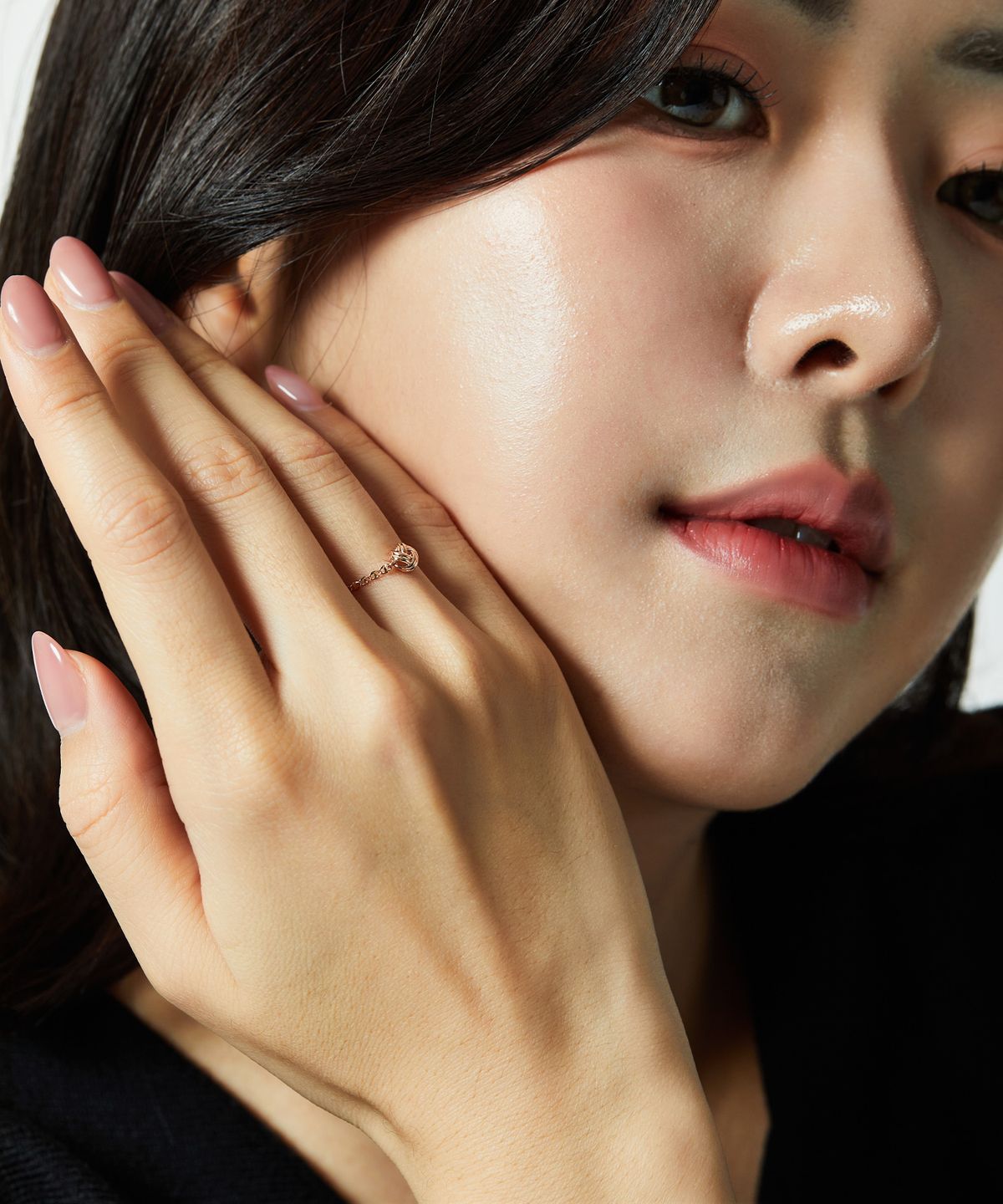 엘렌쥬얼리(HELENE JEWELRY) 14K 스케인 참 콩사다리 체인 금 반지