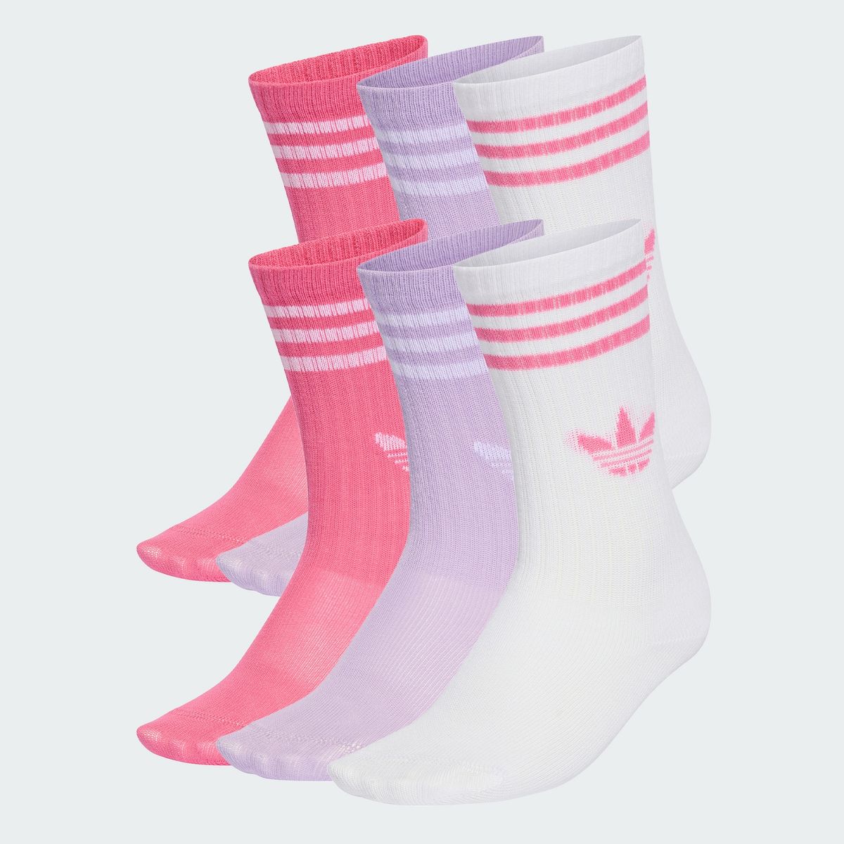 아디다스 키즈(ADIDAS KIDS) 3-스트라이프 크루 양말 6켤레 키즈 KD8425