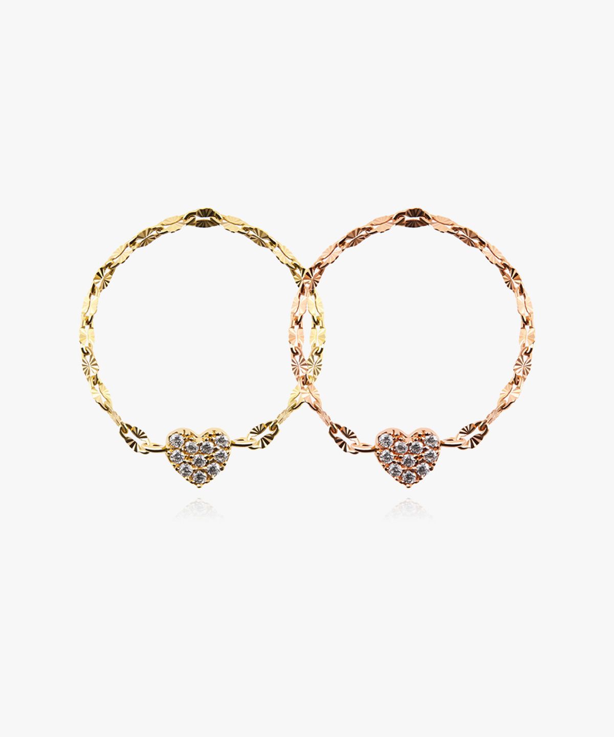 엘렌쥬얼리(HELENE JEWELRY) 14K 롤리 하트 아스타 체인 금 반지