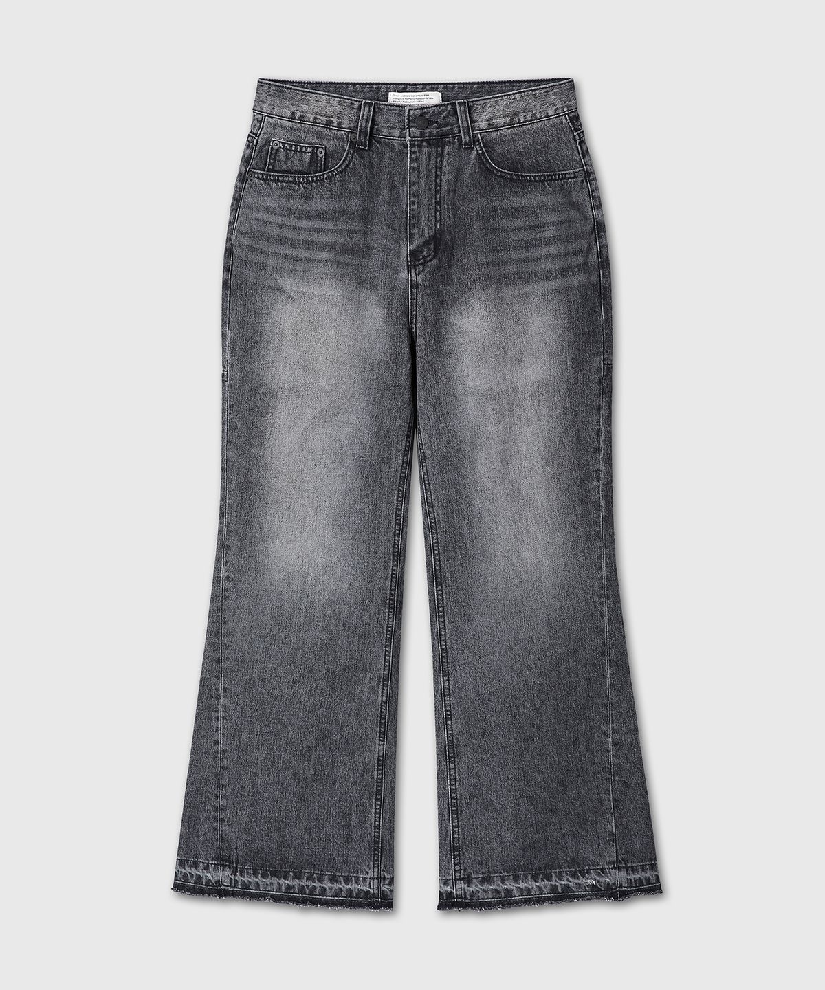 다이브인(DIVEIN) LOOSED SEMI FLARE DENIM PANTS (WASHED BLACK)