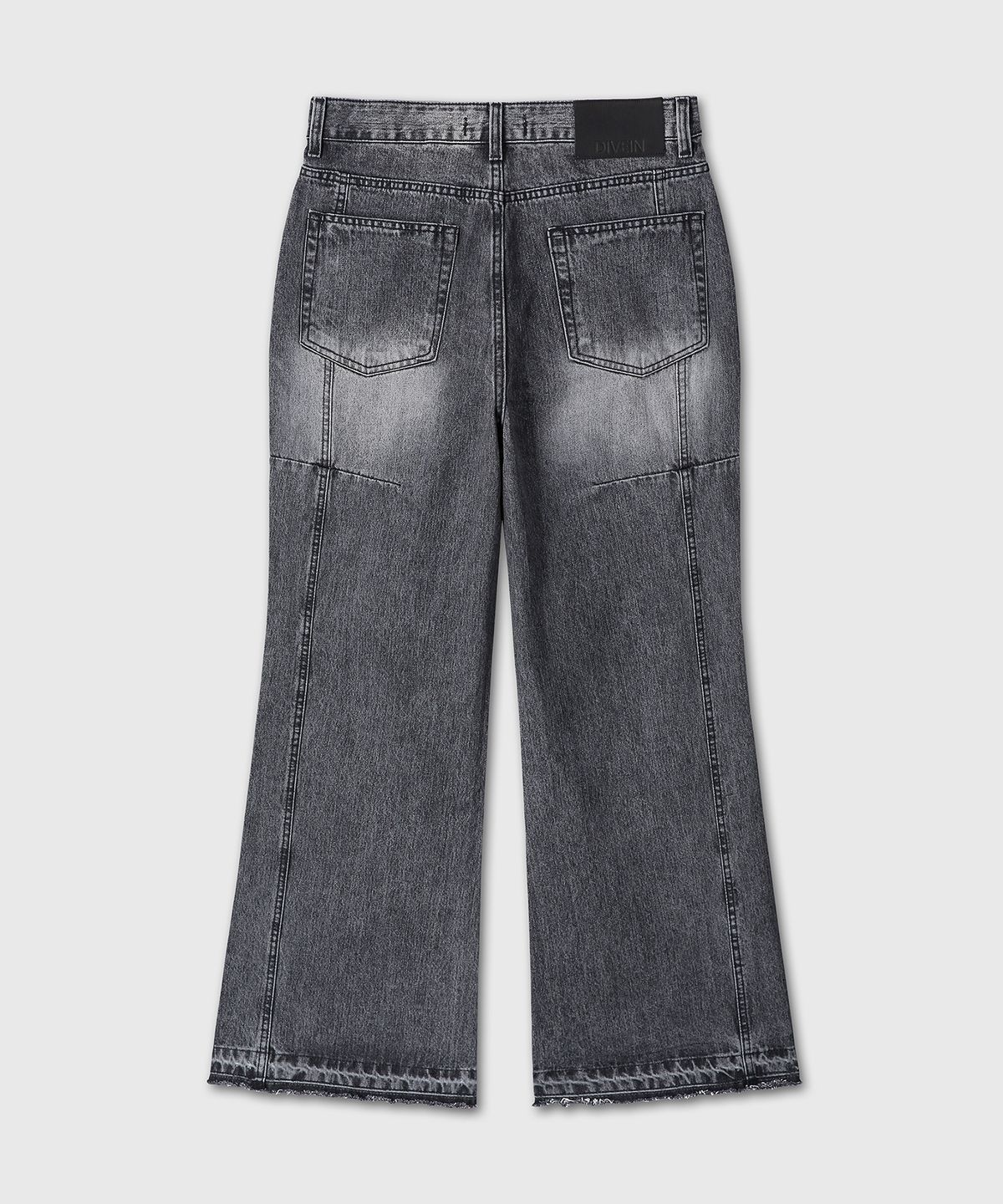 다이브인(DIVEIN) LOOSED SEMI FLARE DENIM PANTS (WASHED BLACK)
