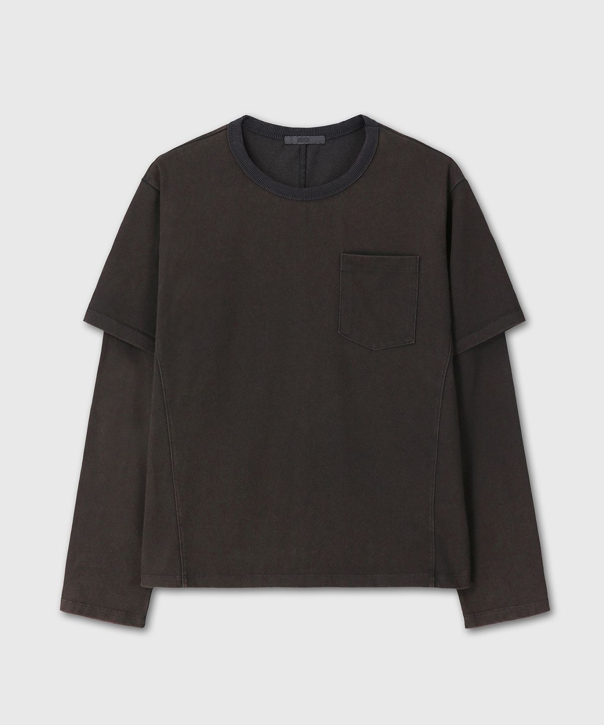 다이브인(DIVEIN) LAYERED WASHING LONG SLEEVE (BLACK)