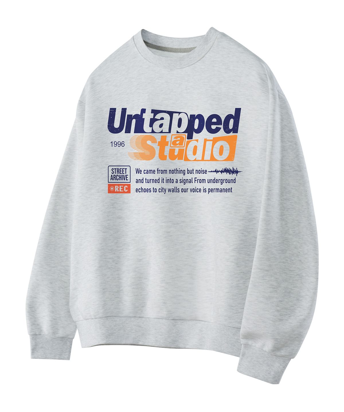언탭트 스튜디오(UNTAPPED STUDIO) 레트로 레터링 그래픽 스웨트 오버핏 맨투맨