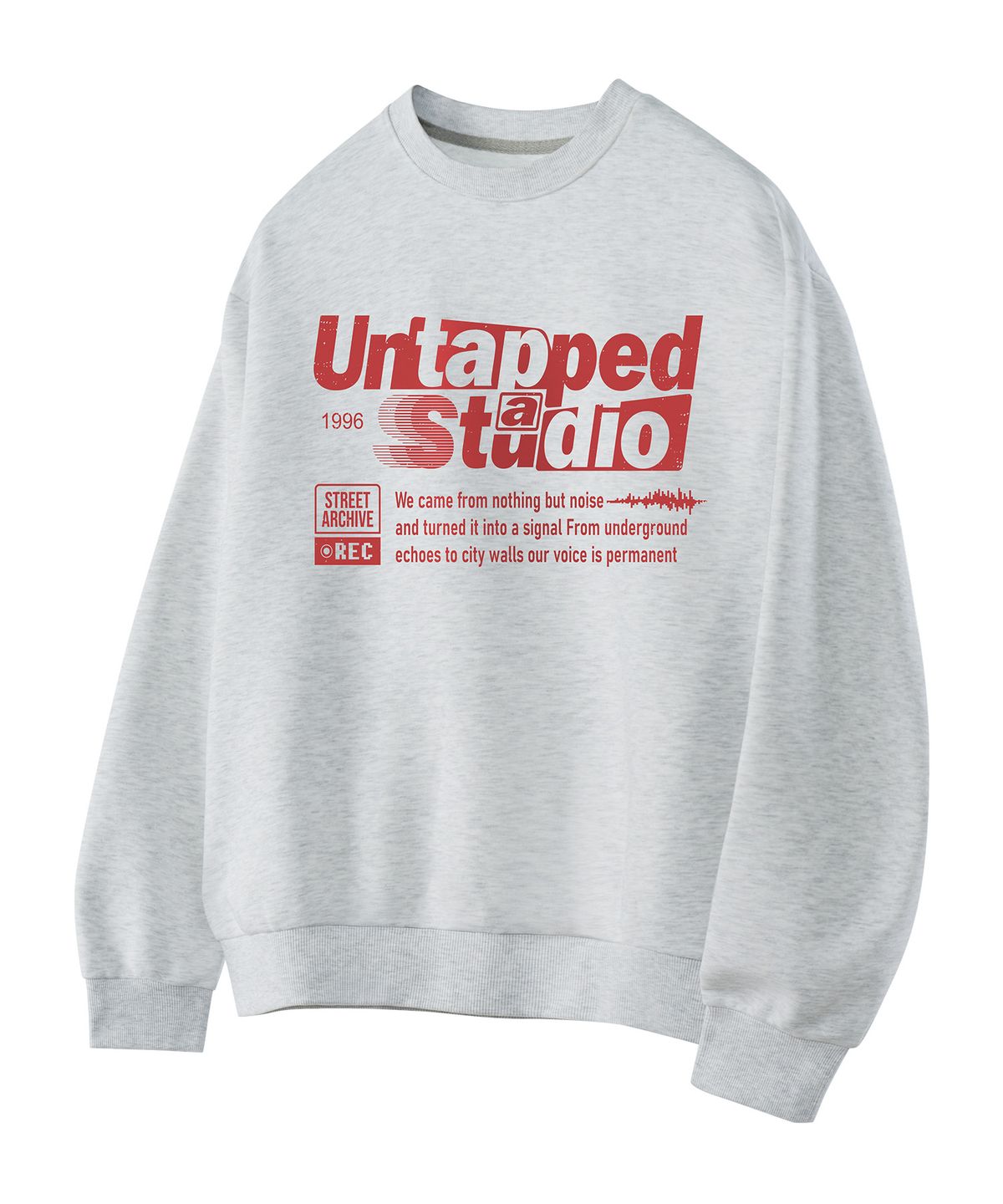 언탭트 스튜디오(UNTAPPED STUDIO) 레트로 레터링 그래픽 스웨트 오버핏 맨투맨