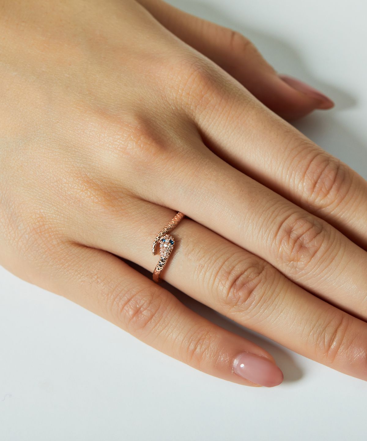 엘렌쥬얼리(HELENE JEWELRY) 14K 18K렉스 스네이크 큐빅 미스 링 금 반지