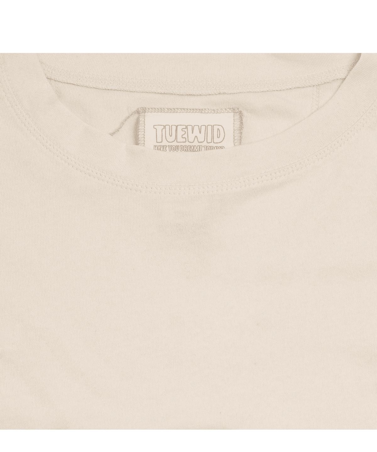 투위드(TUEWID) Tuewid “STARFISH” beaded round neck T-shirts in cream