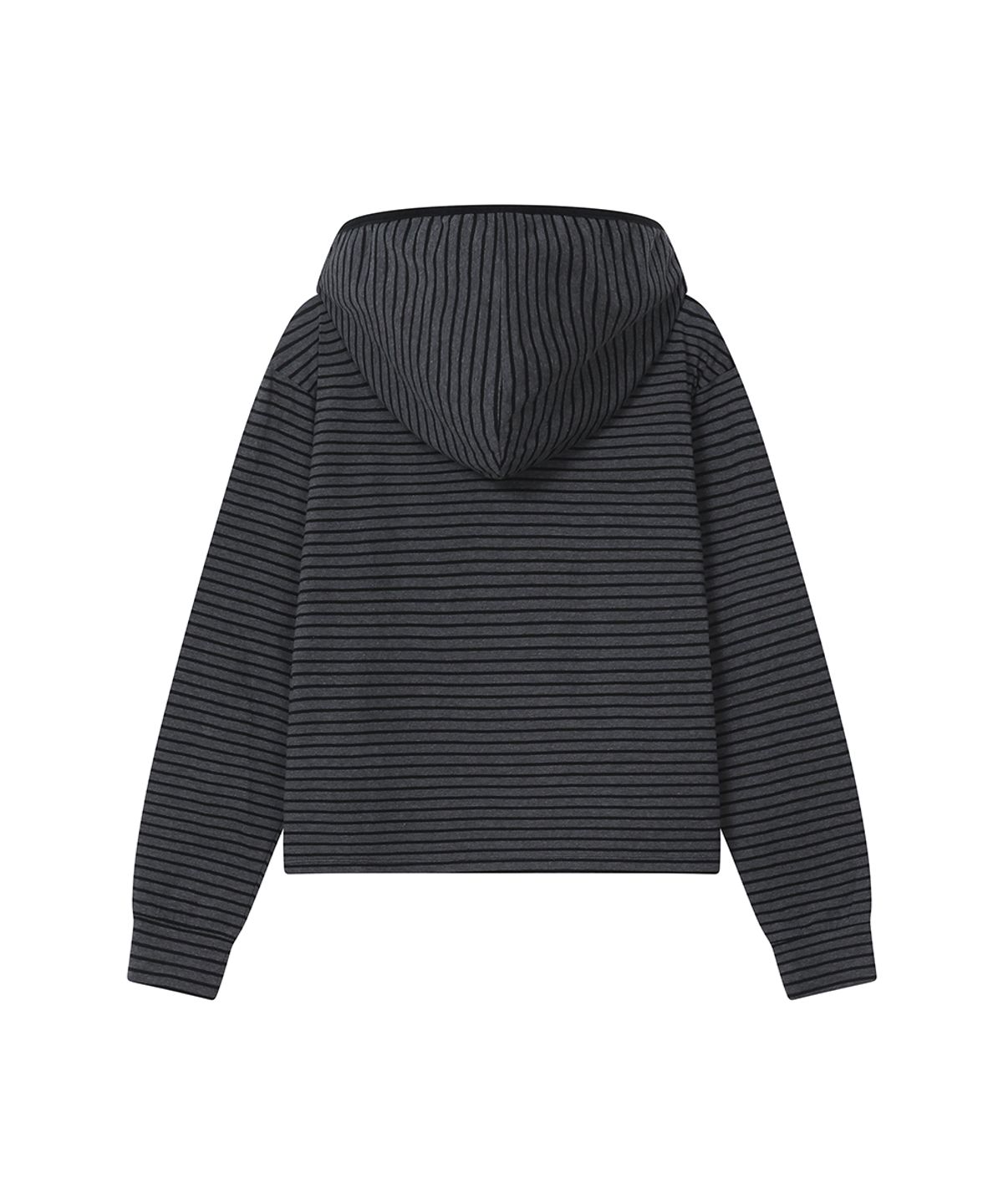 미세키서울(MISEKI SEOUL) Diagonal button Layered hoodie CHARCOAL